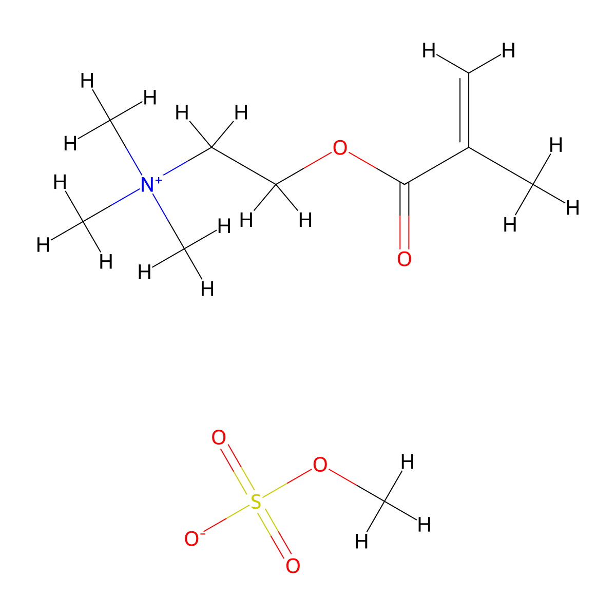 (2-(Methacryloyloxy)ethyl)trimethylammonium methyl sulfate molecular structure, CAS 6891-44-7