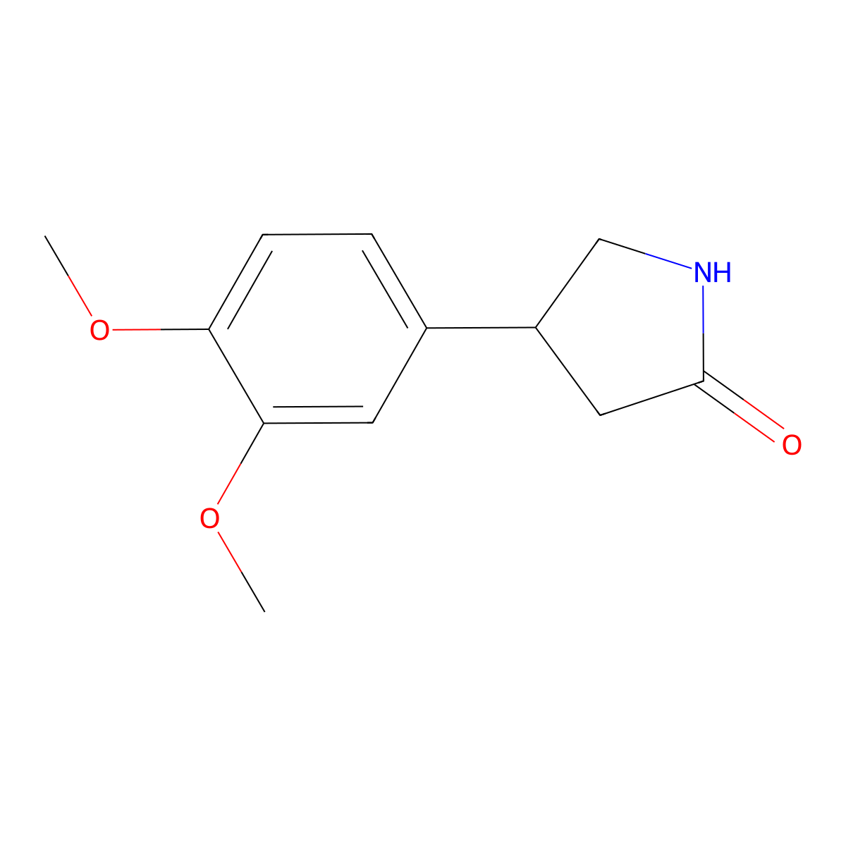 2-Pyrrolidinone, 4-(3,4-dimethoxyphenyl)- molecular structure, CAS 6891-55-0