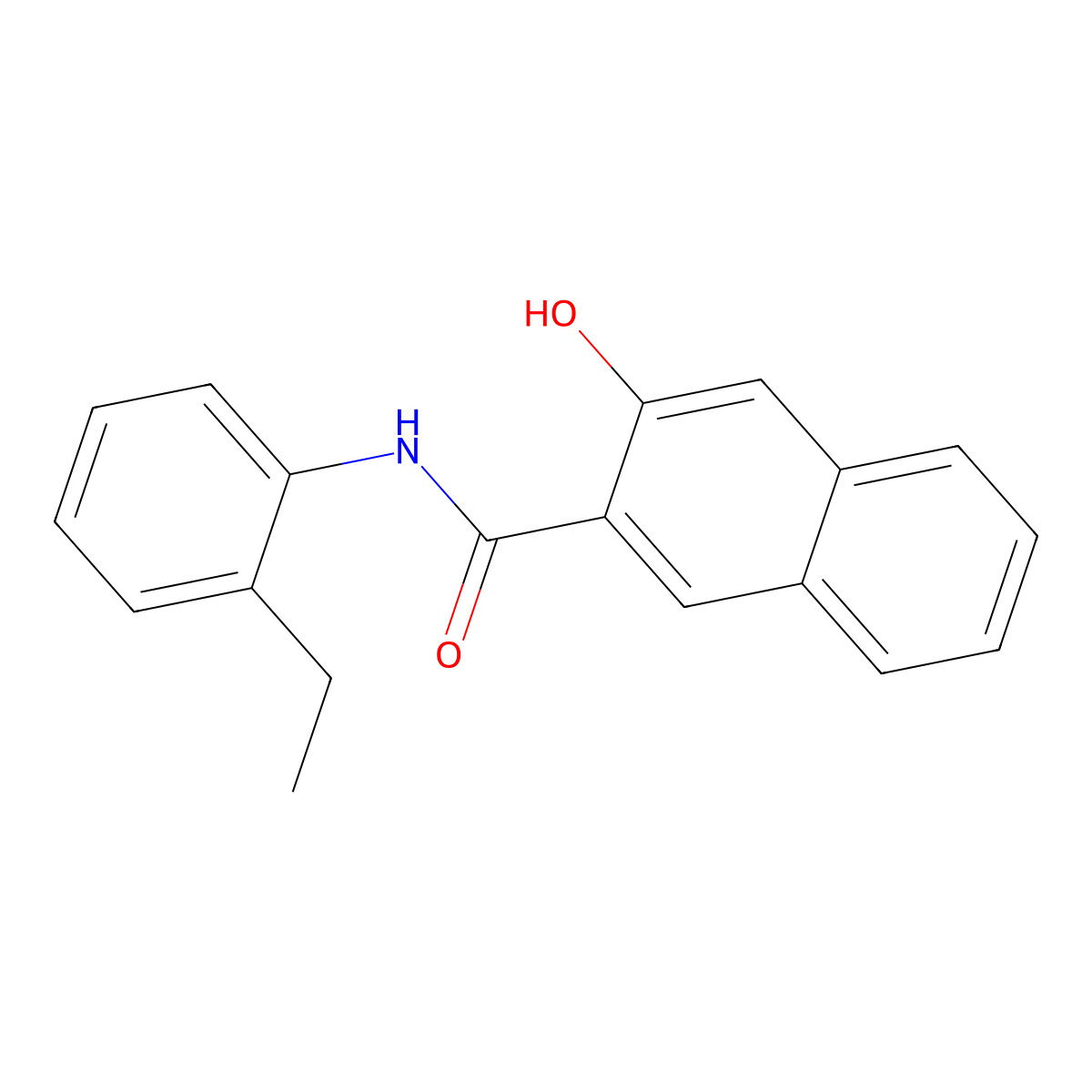 2-Naphthalenecarboxamide, N-(2-ethylphenyl)-3-hydroxy- molecular structure, CAS 68911-98-8