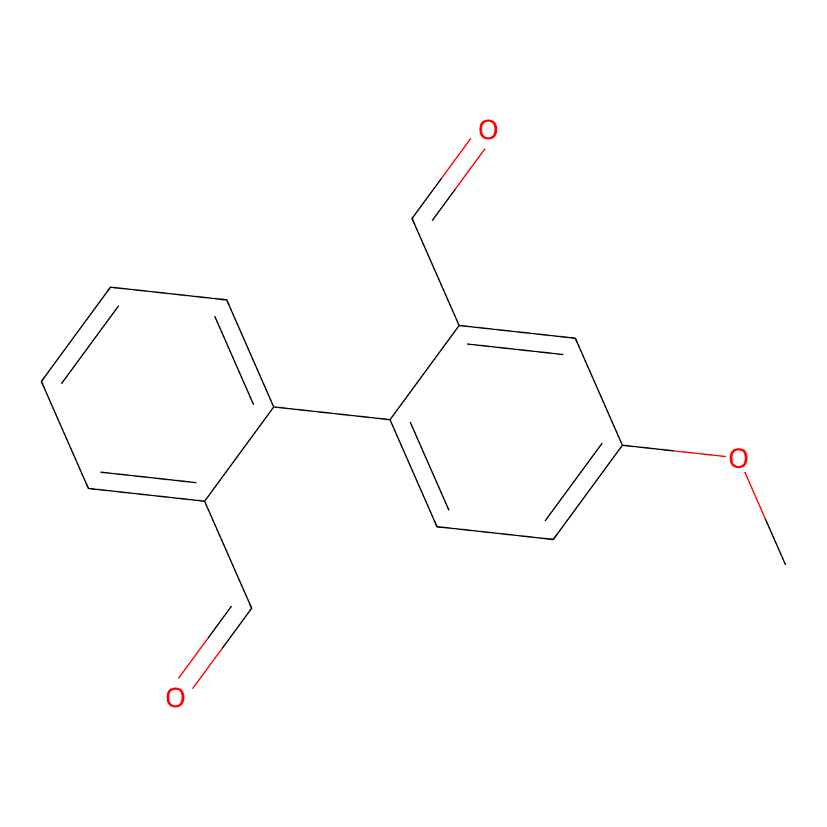 4-Methoxy[1,1'-biphenyl]-2,2'-dicarboxaldehyde molecular structure, CAS 68913-37-1