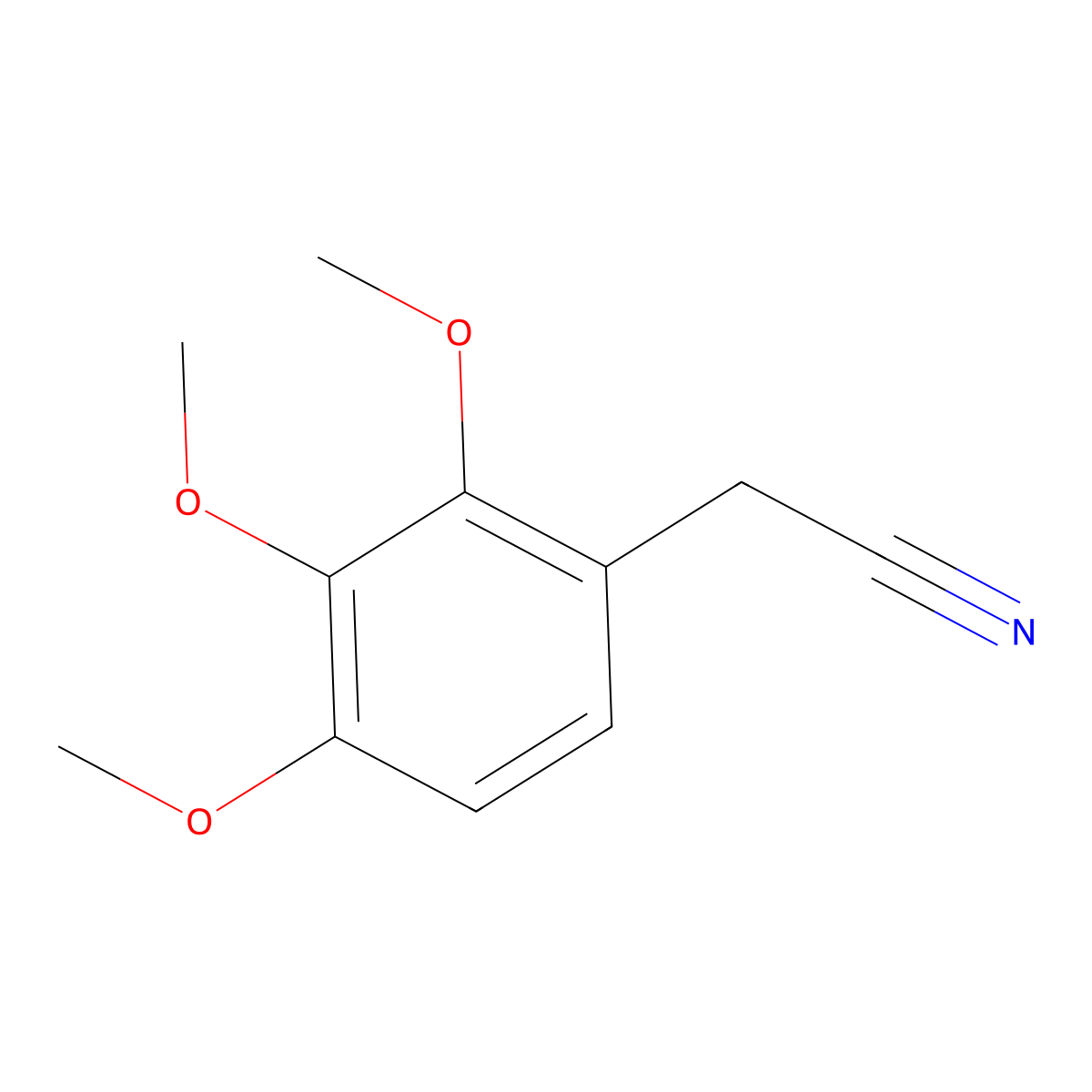 2,3,4-Trimethoxyphenylacetonitrile molecular structure, CAS 68913-85-9
