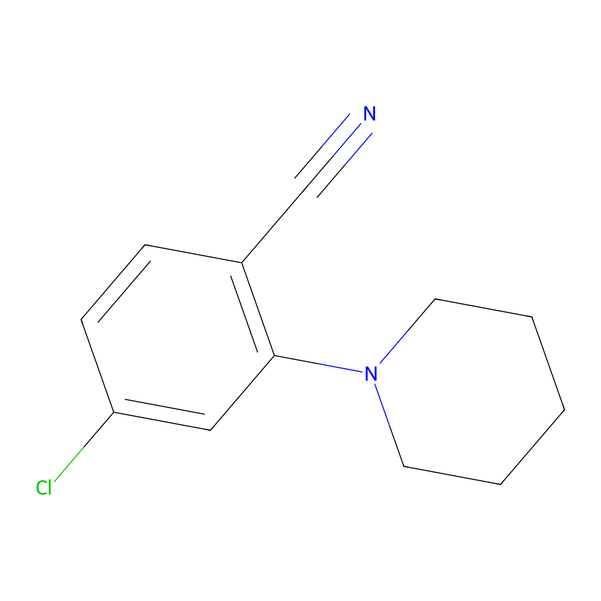 4-Chloro-2-(piperidin-1-yl)benzonitrile molecular structure, CAS 689141-95-5