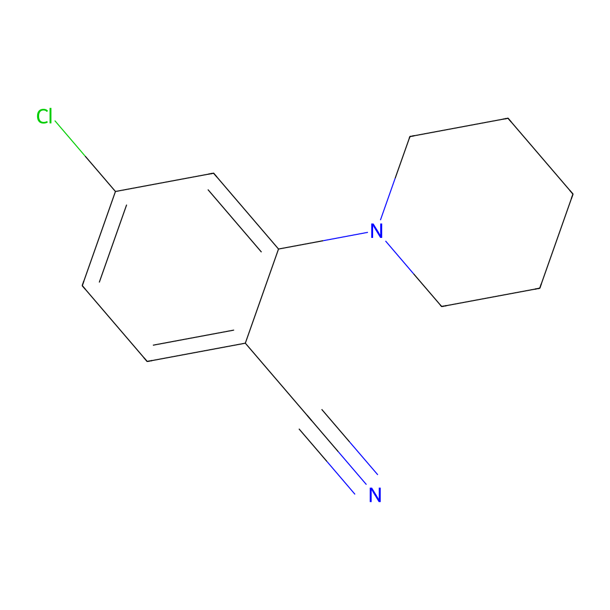 4-Chloro-2-(piperidin-1-yl)benzonitrile molecular structure, CAS 689141-95-5