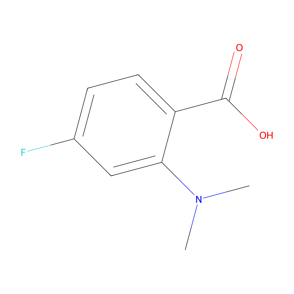 2-(Dimethylamino)-4-fluorobenzoic acid molecular structure, CAS 689148-06-9