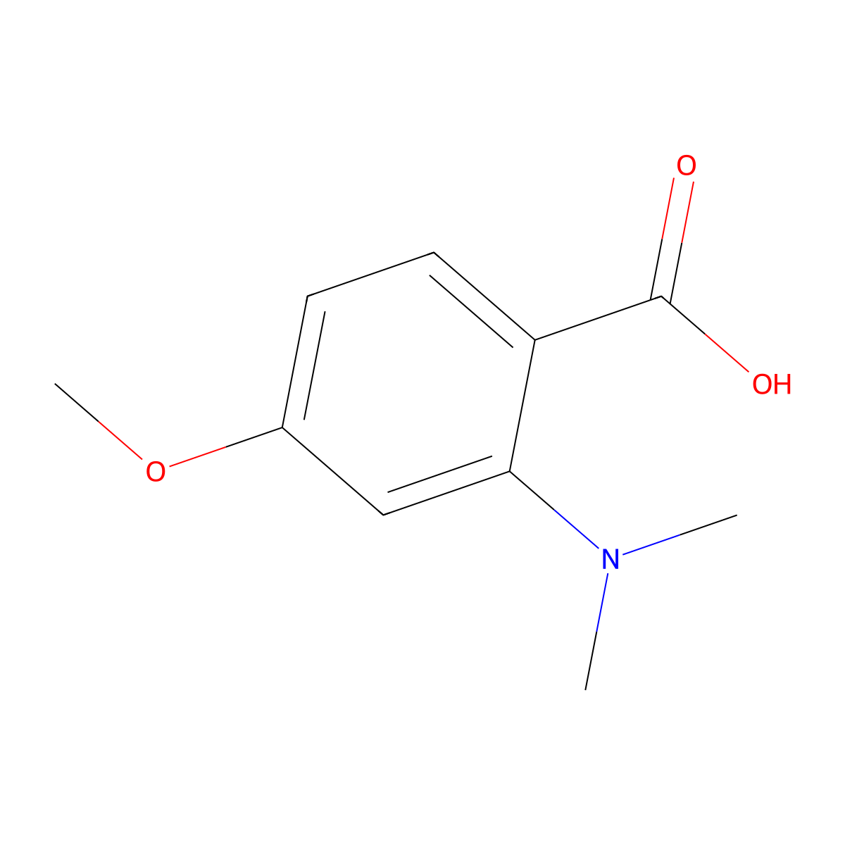 2-(Dimethylamino)-4-methoxybenzoic acid molecular structure, CAS 689148-41-2