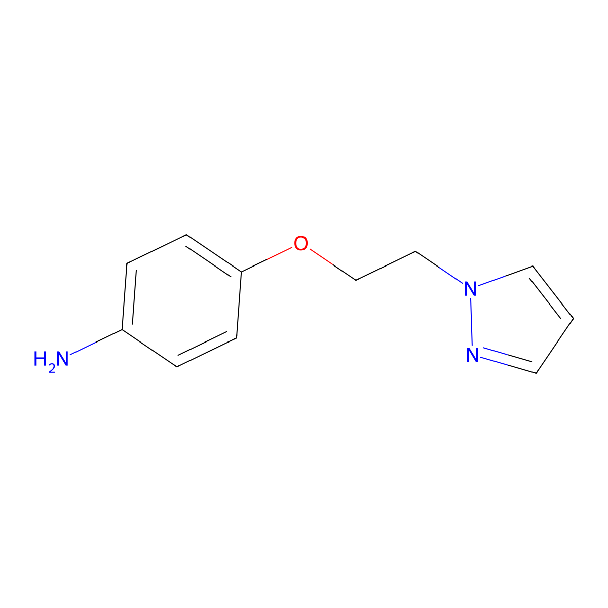 4-(2-Pyrazol-1-ylethoxy)phenylamine molecular structure, CAS 689152-83-8