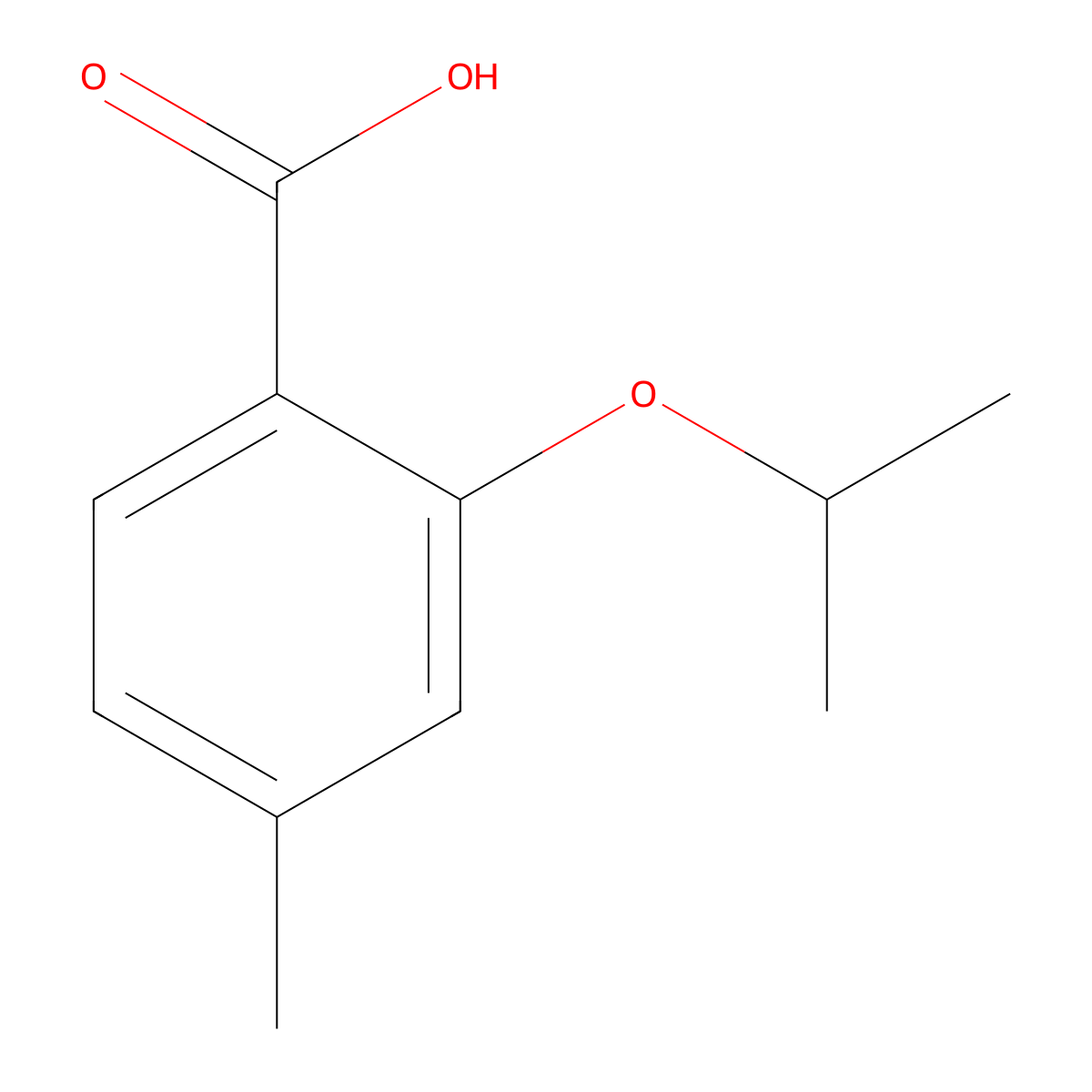 2-Isopropoxy-4-methylbenzoic acid molecular structure, CAS 689161-17-9