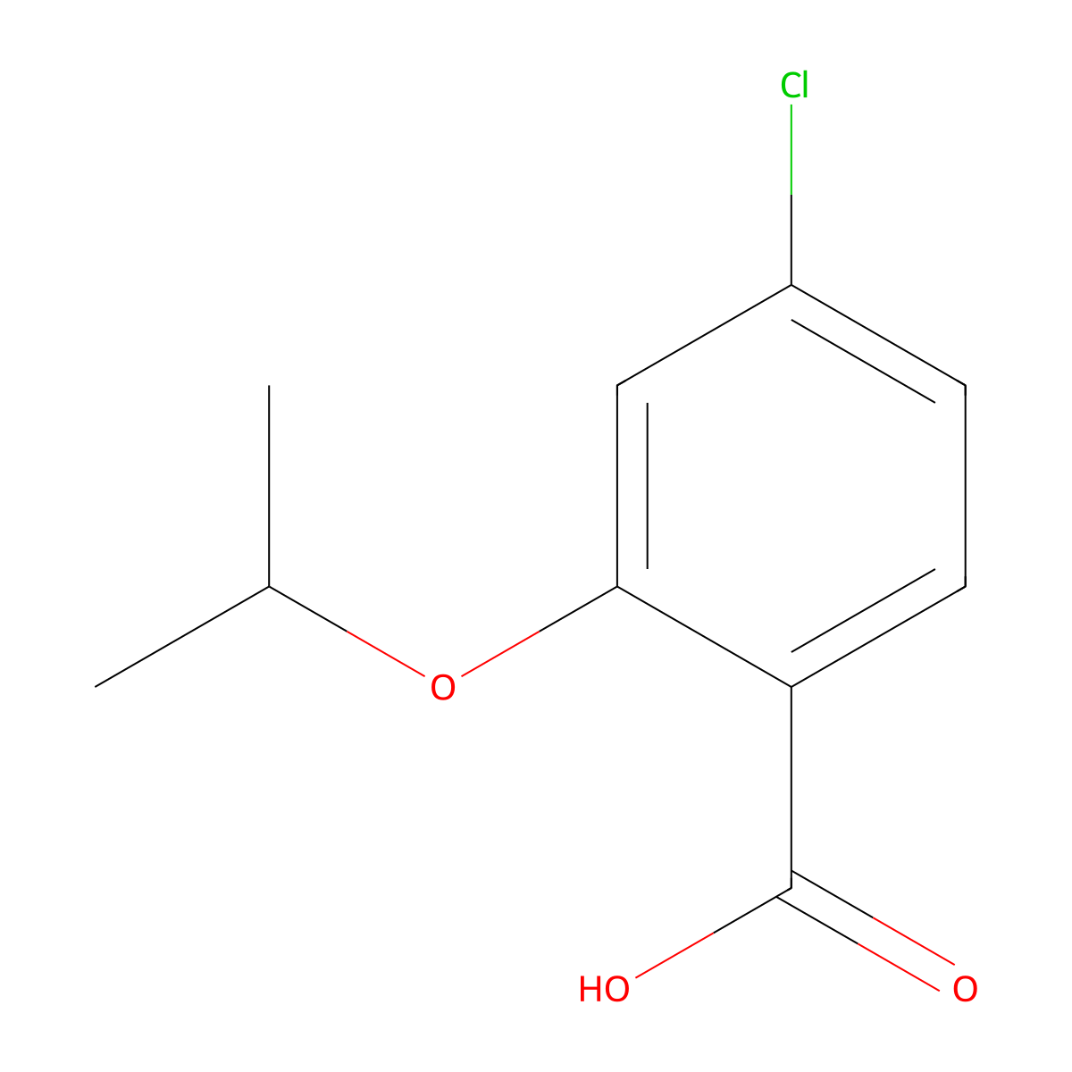 4-Chloro-2-isopropoxybenzoic acid molecular structure, CAS 689161-75-9