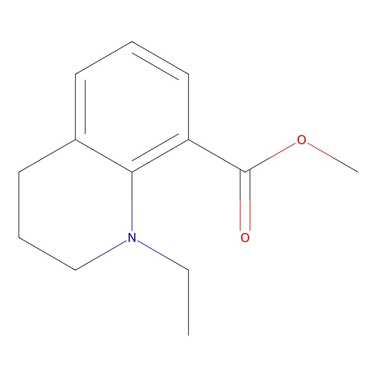 Methyl 1-ethyl-1,2,3,4-tetrahydroquinoline-8-carboxylate molecular structure, CAS 689162-86-5