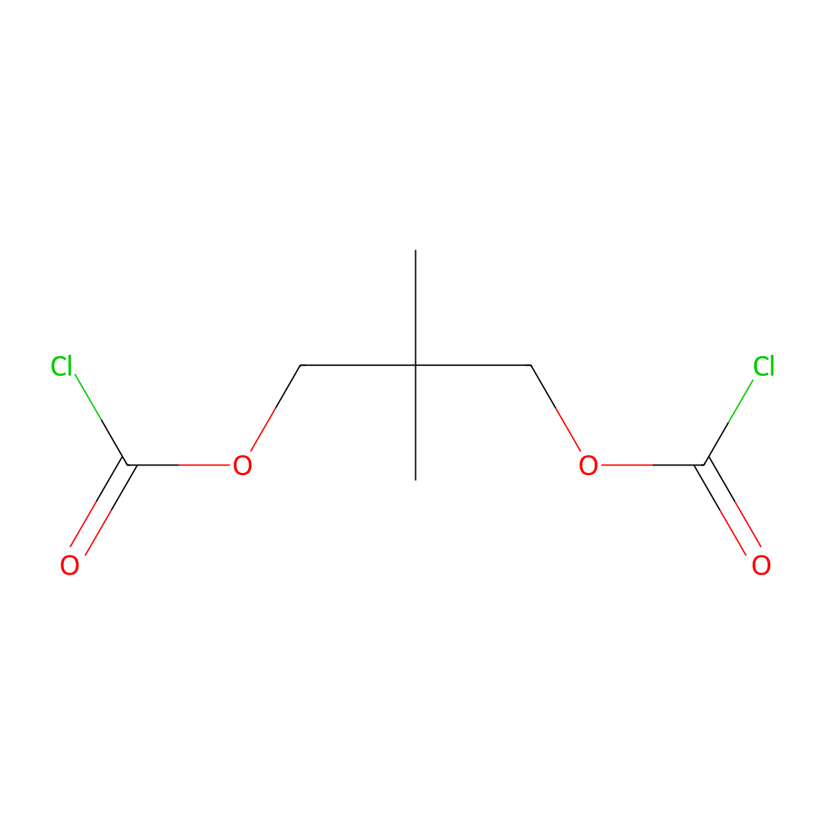 2,2-Dimethylpropane-1,3-diyl bis(chloroformate) molecular structure, CAS 6892-17-7