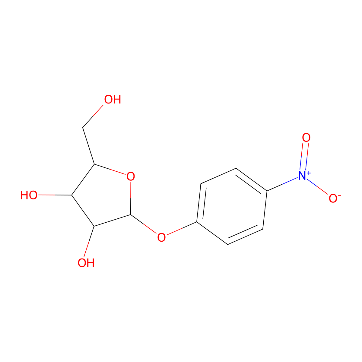 4-nitrophenyl-alpha-L-arabinofuranoside molecular structure, CAS 6892-58-6