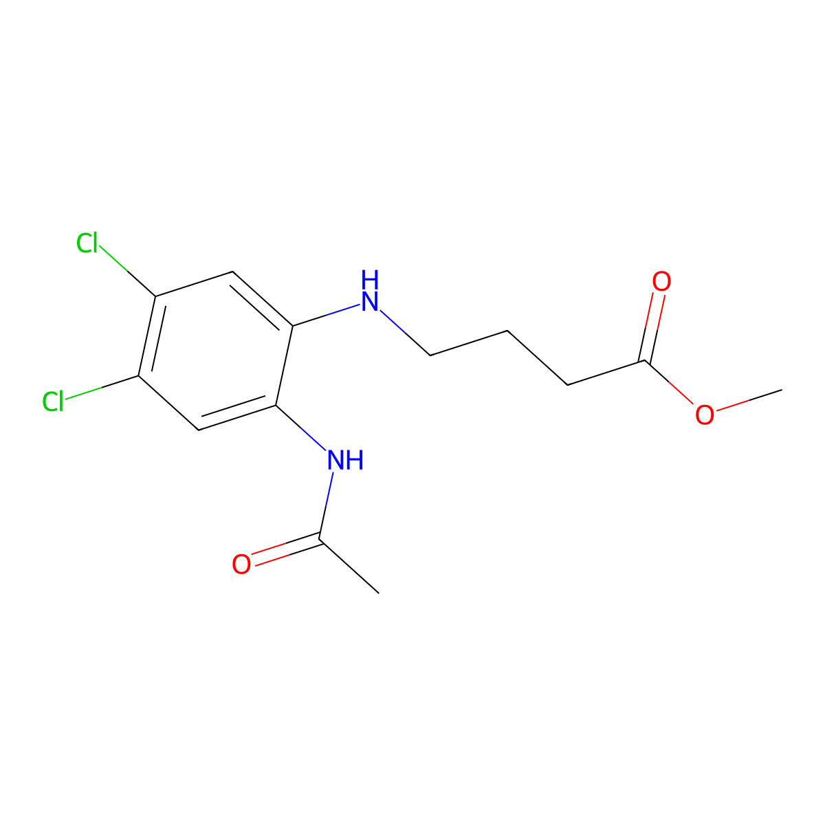 Butanoic acid, 4-[[2-(acetylamino)-4,5-dichlorophenyl]amino]-, methyl ester molecular structure, CAS 68921-70-0