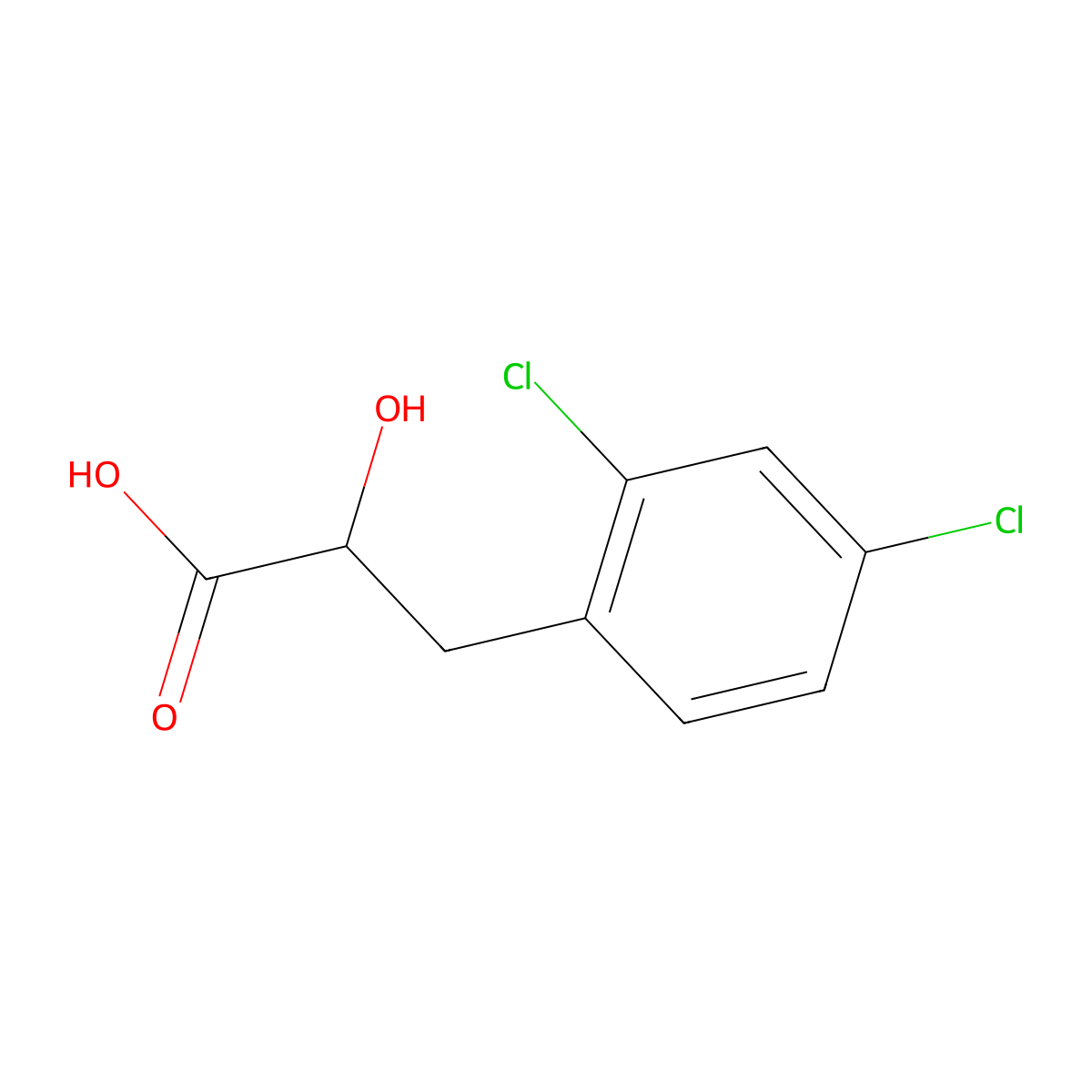 Benzenepropanoic acid, 2,4-dichloro-alpha-hydroxy- molecular structure, CAS 68921-92-6