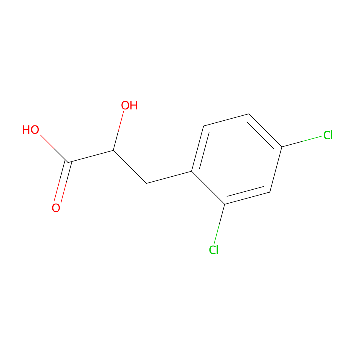 Benzenepropanoic acid, 2,4-dichloro-alpha-hydroxy- molecular structure, CAS 68921-92-6