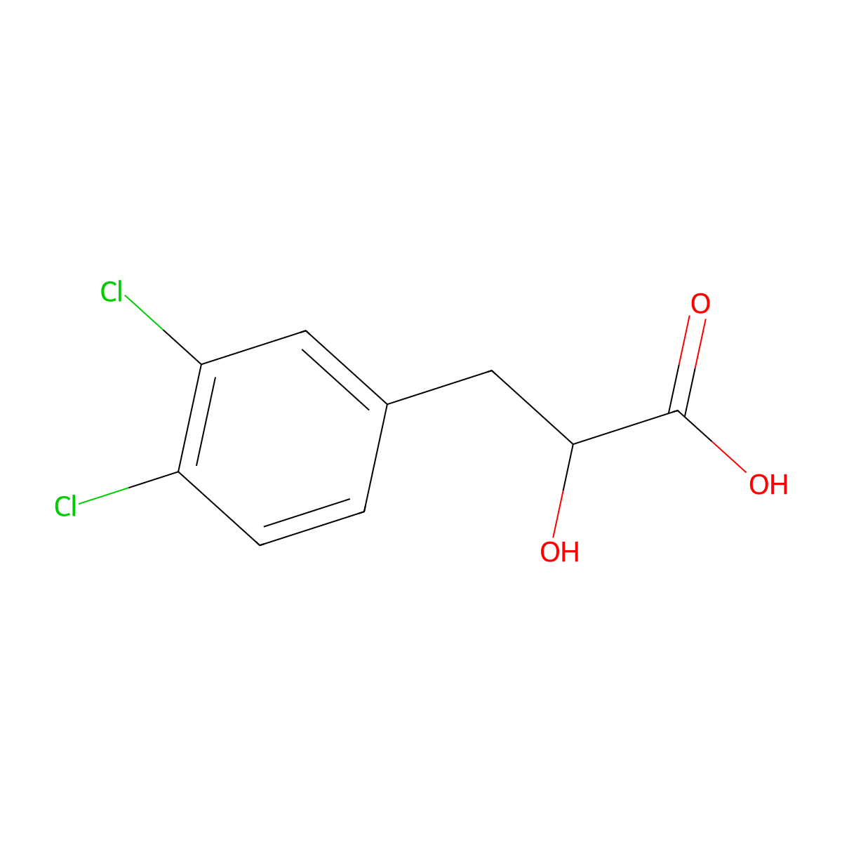 Benzenepropanoic acid, 3,4-dichloro-alpha-hydroxy- molecular structure, CAS 68921-93-7