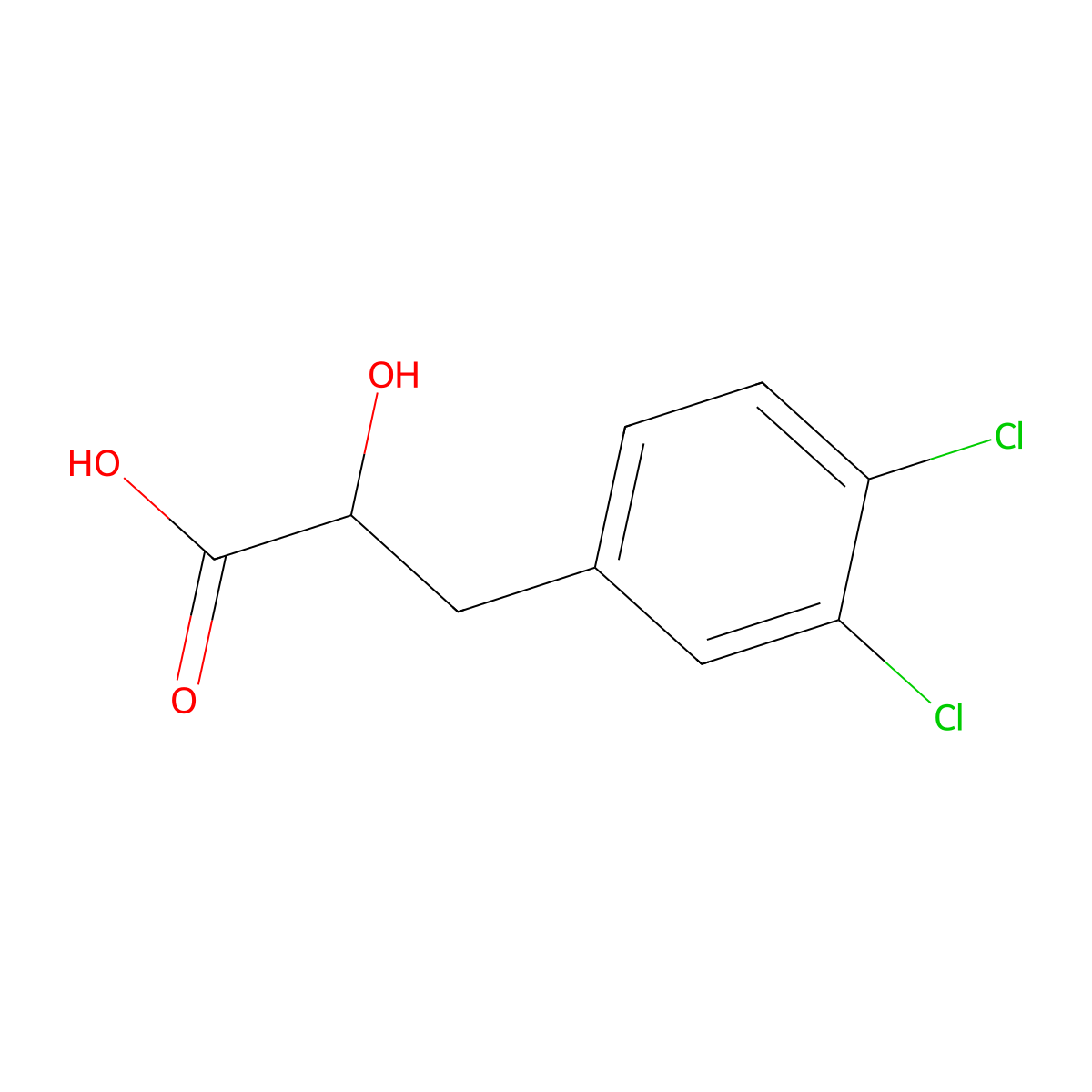 Benzenepropanoic acid, 3,4-dichloro-alpha-hydroxy- molecular structure, CAS 68921-93-7
