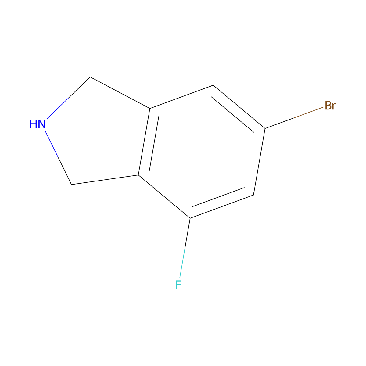 6-Bromo-4-fluoro-2,3-dihydro-1H-isoindole molecular structure, CAS 689214-92-4