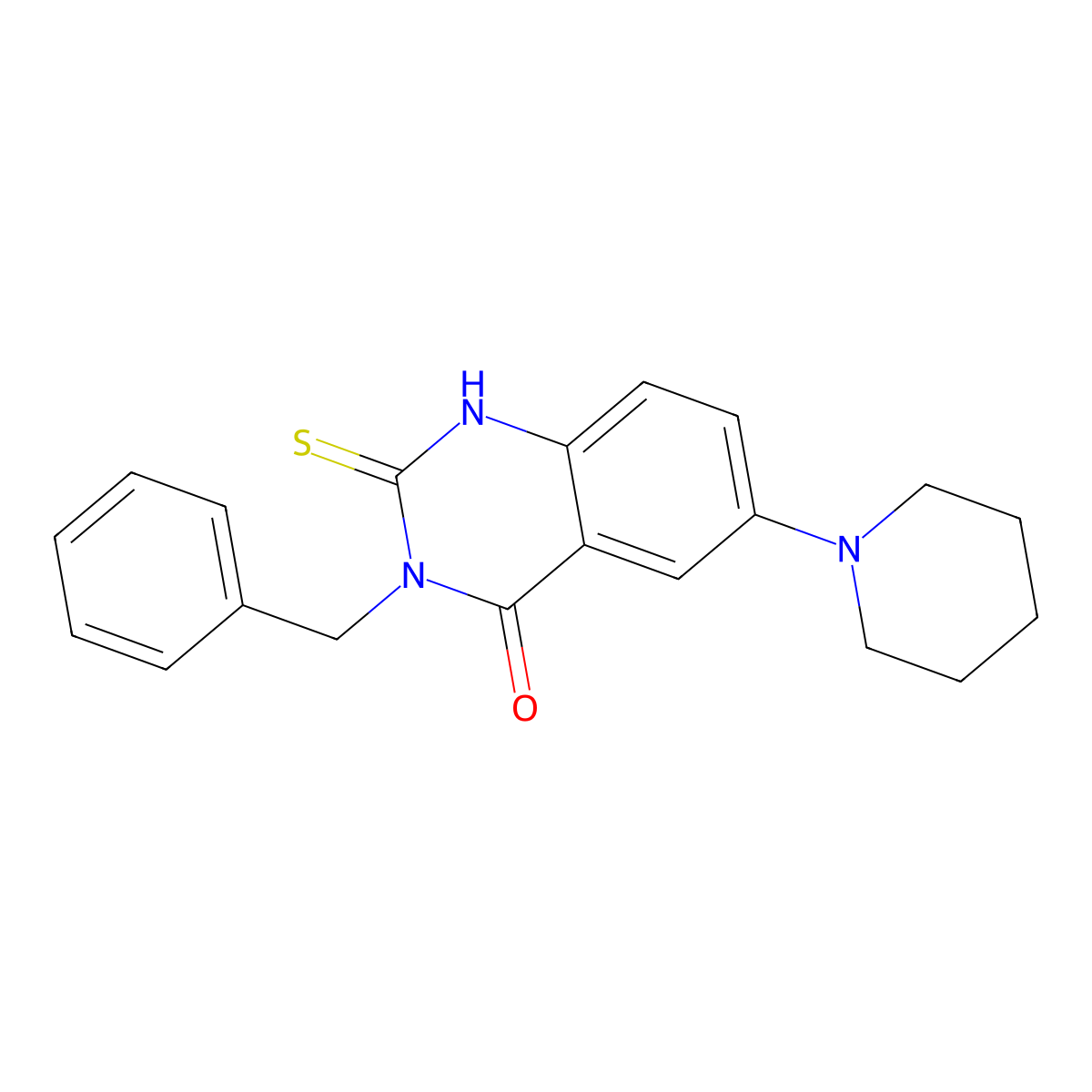3-benzyl-6-(piperidin-1-yl)-2-thioxo-2,3-dihydroquinazolin-4(1H)-one molecular structure, CAS 689227-92-7