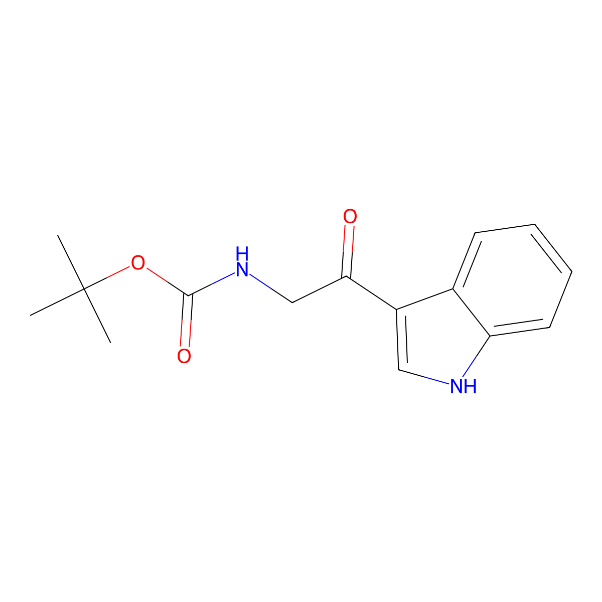 tert-Butyl (2-(1H-indol-3-yl)-2-oxoethyl)carbamate molecular structure, CAS 689232-04-0