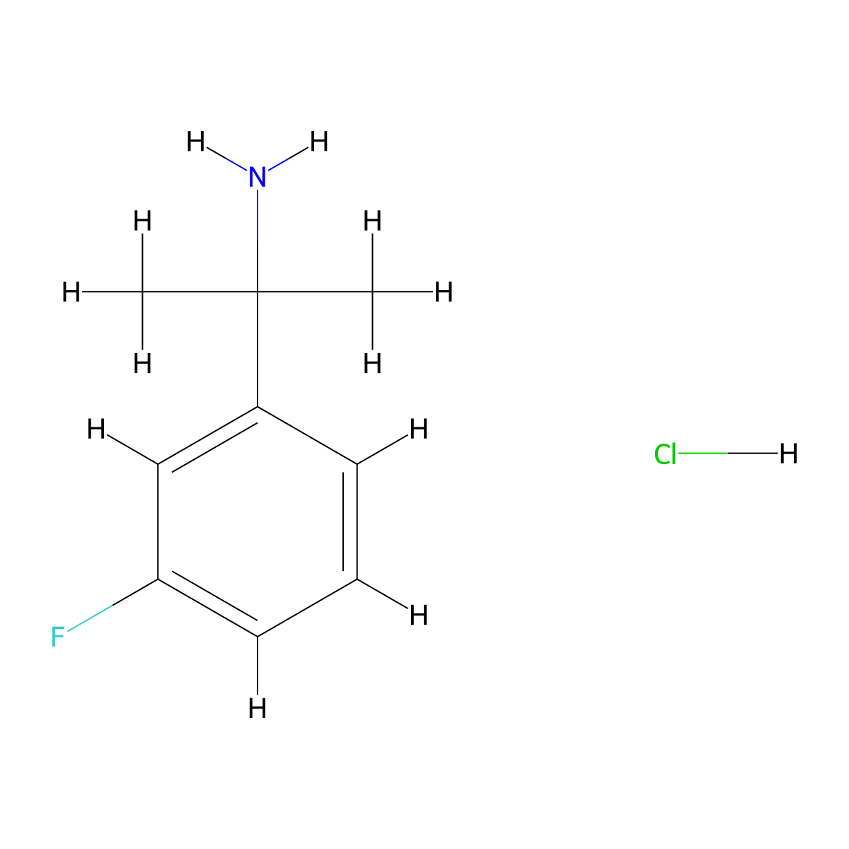 2-(3-Fluorophenyl)propan-2-amine hydrochloride molecular structure, CAS 689232-61-9