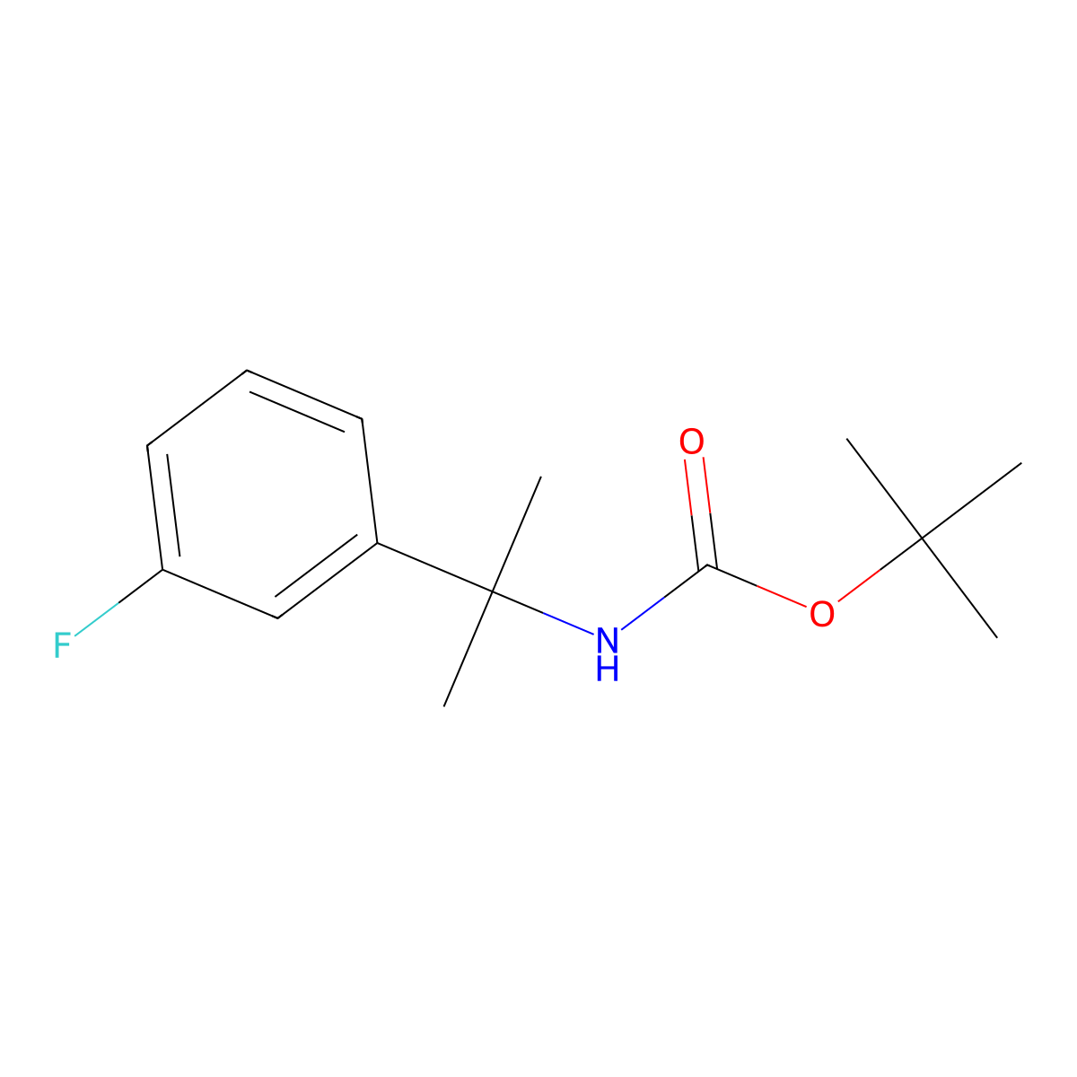 tert-Butyl 2-(3-fluorophenyl)propan-2-ylcarbamate molecular structure, CAS 689232-63-1