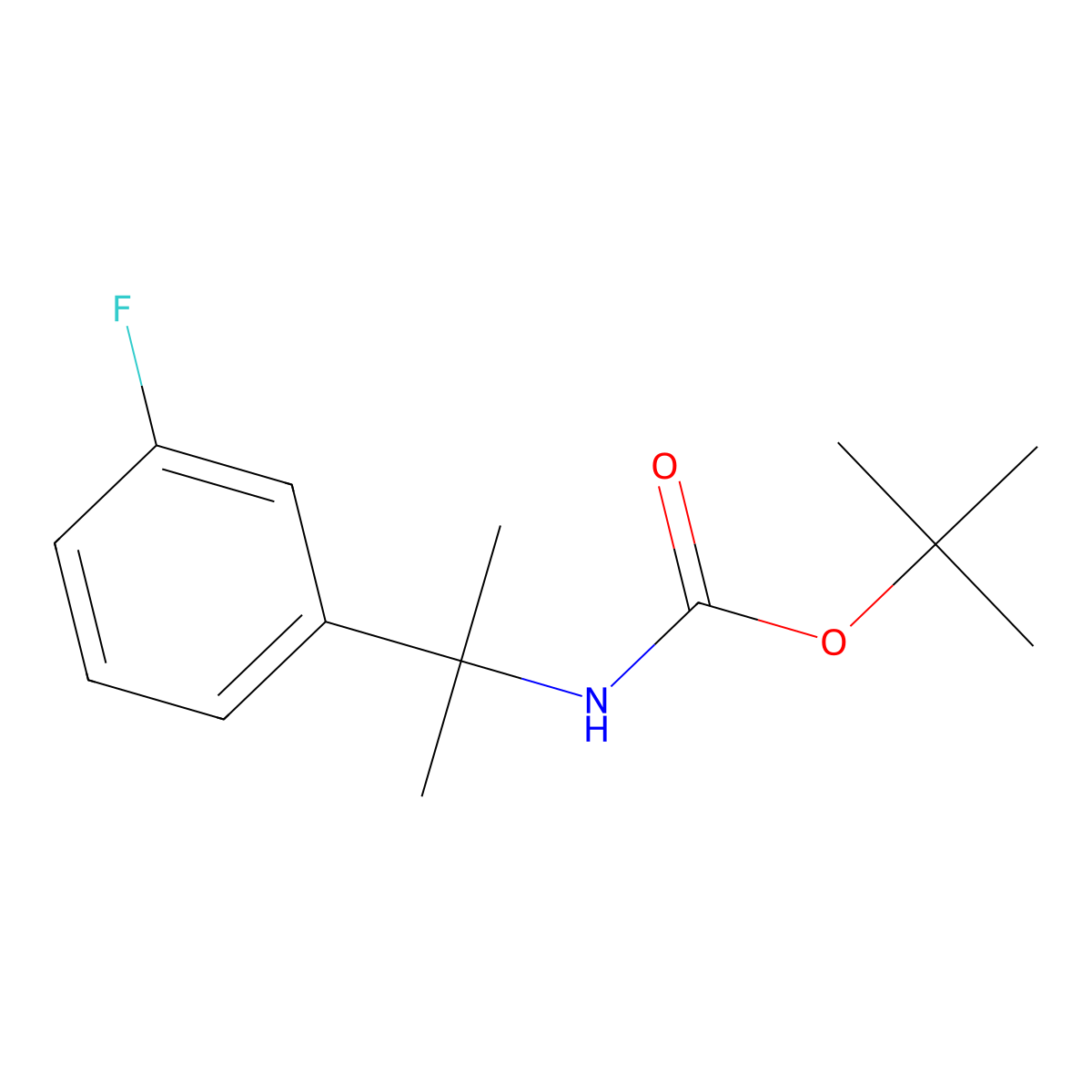 tert-Butyl 2-(3-fluorophenyl)propan-2-ylcarbamate molecular structure, CAS 689232-63-1