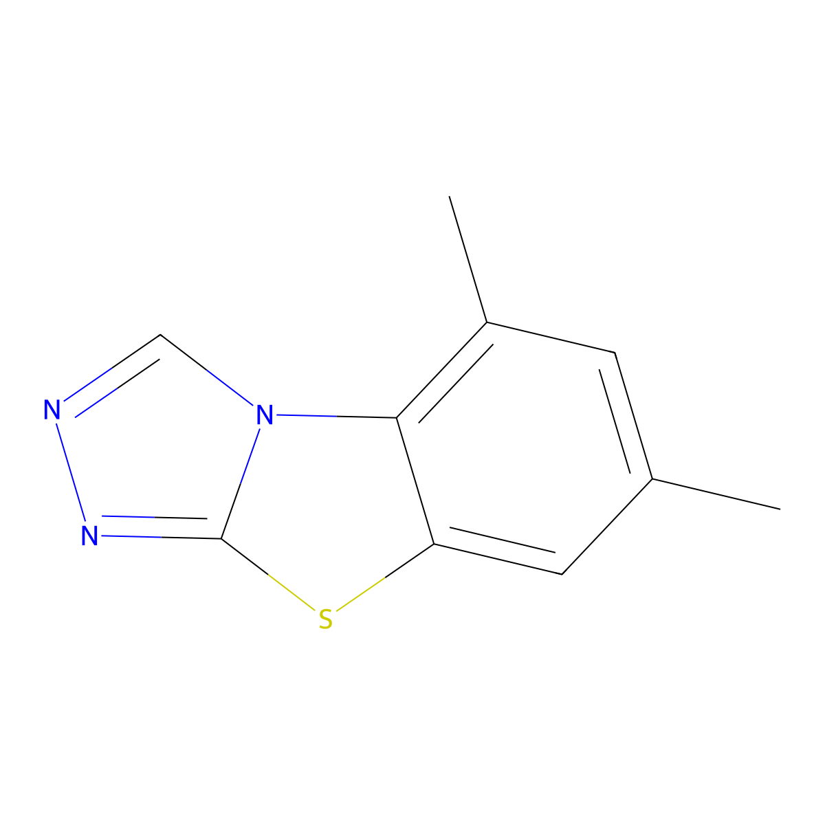 5,7-Dimethyl(1,2,4)triazolo(3,4-b)(1,3)benzothiazole molecular structure, CAS 68925-82-6