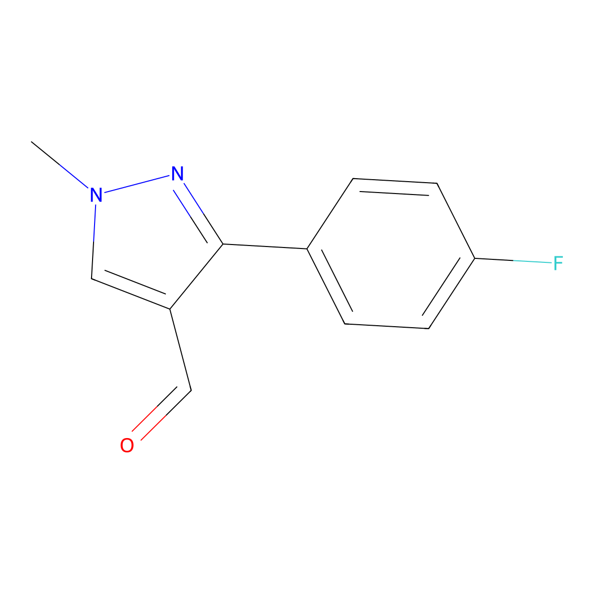3-(4-fluorophenyl)-1-methyl-1H-pyrazole-4-carbaldehyde molecular structure, CAS 689250-53-1