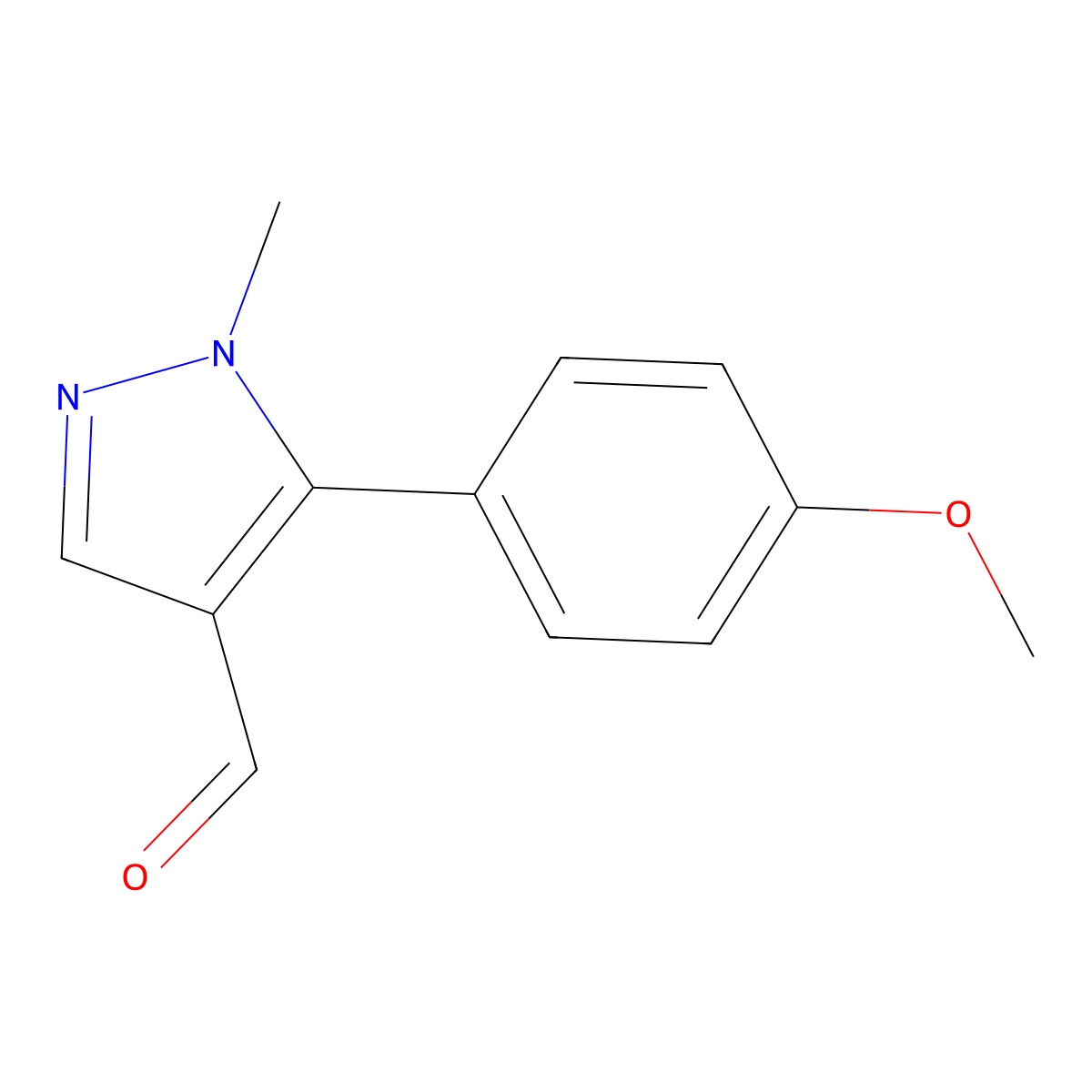 5-(4-Methoxyphenyl)-1-methyl-1H-pyrazole-4-carboxaldehyde molecular structure, CAS 689250-54-2