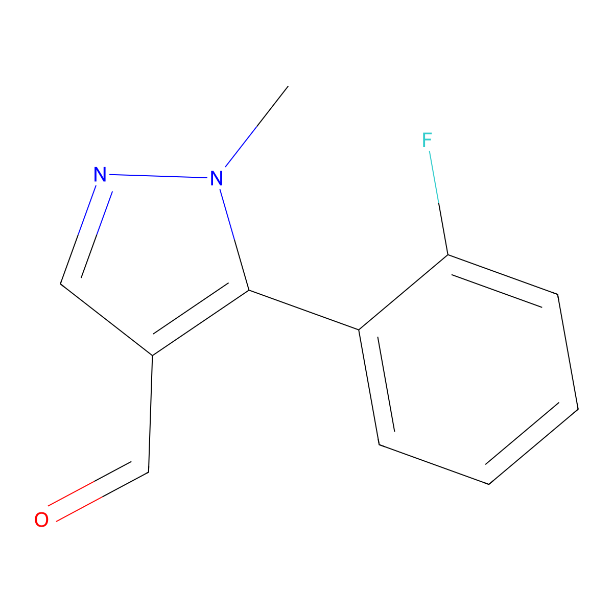 5-(2-Fluorophenyl)-1-methyl-1h-pyrazole-4-carbaldehyde molecular structure, CAS 689250-59-7