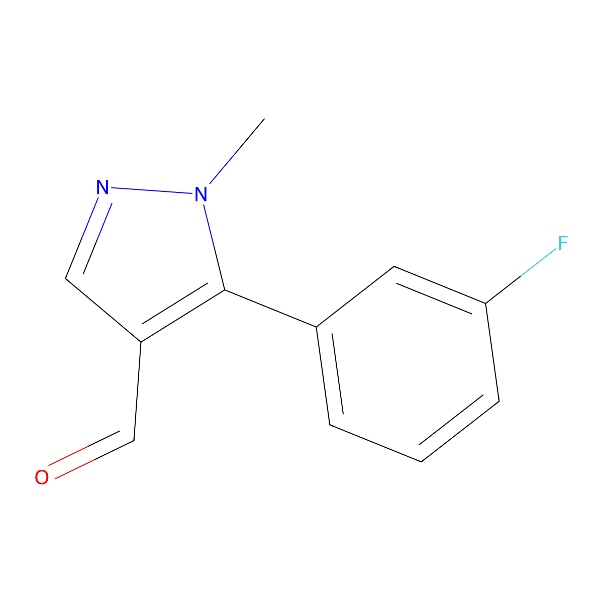 5-(3-Fluorophenyl)-1-methylpyrazole-4-carbaldehyde molecular structure, CAS 689250-60-0