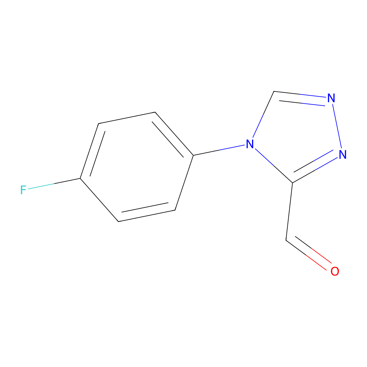 4-(4-fluorophenyl)-4H-1,2,4-triazole-3-carbaldehyde molecular structure, CAS 689250-90-6