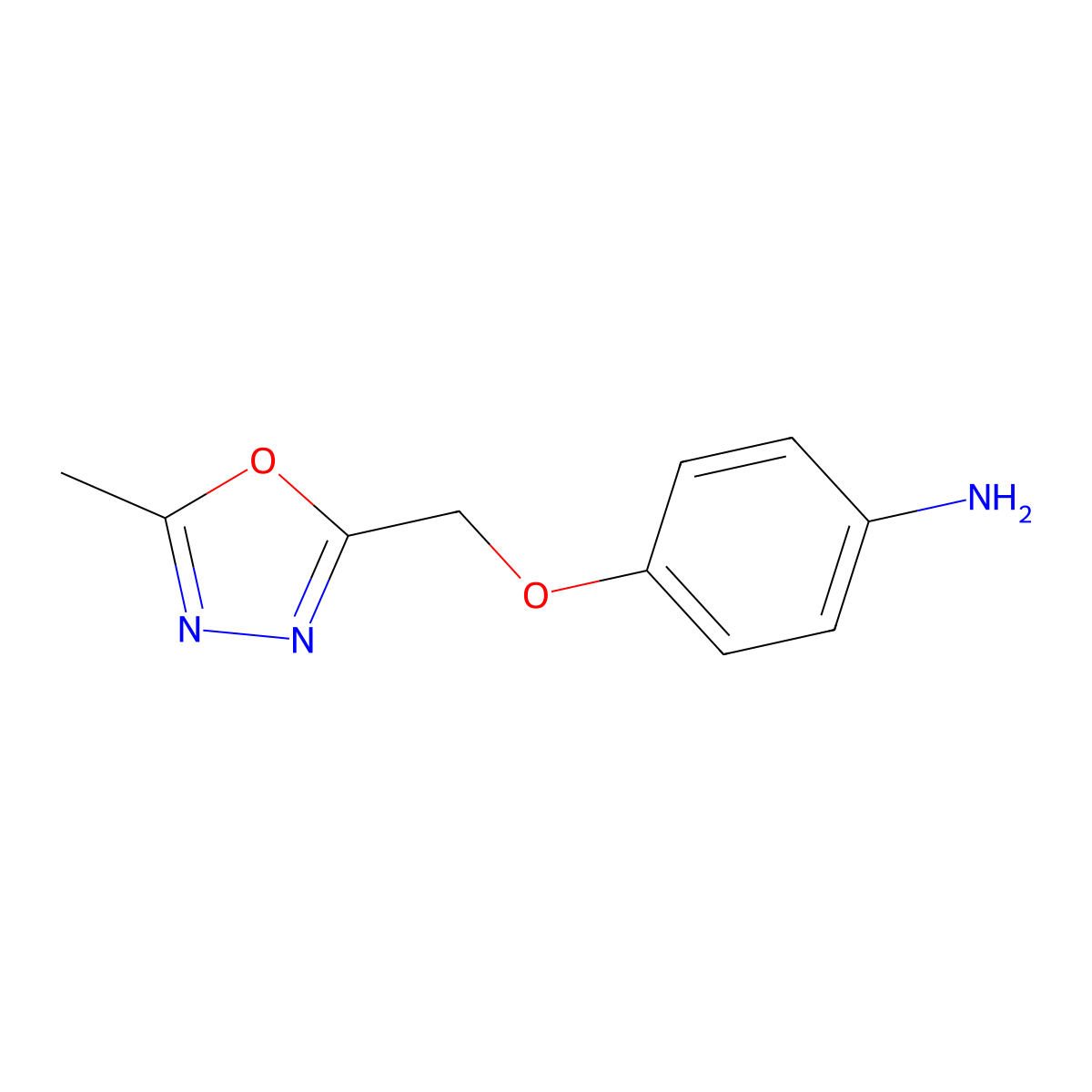 4-[(5-Methyl-1,3,4-oxadiazol-2-yl)methoxy]aniline molecular structure, CAS 689251-66-9