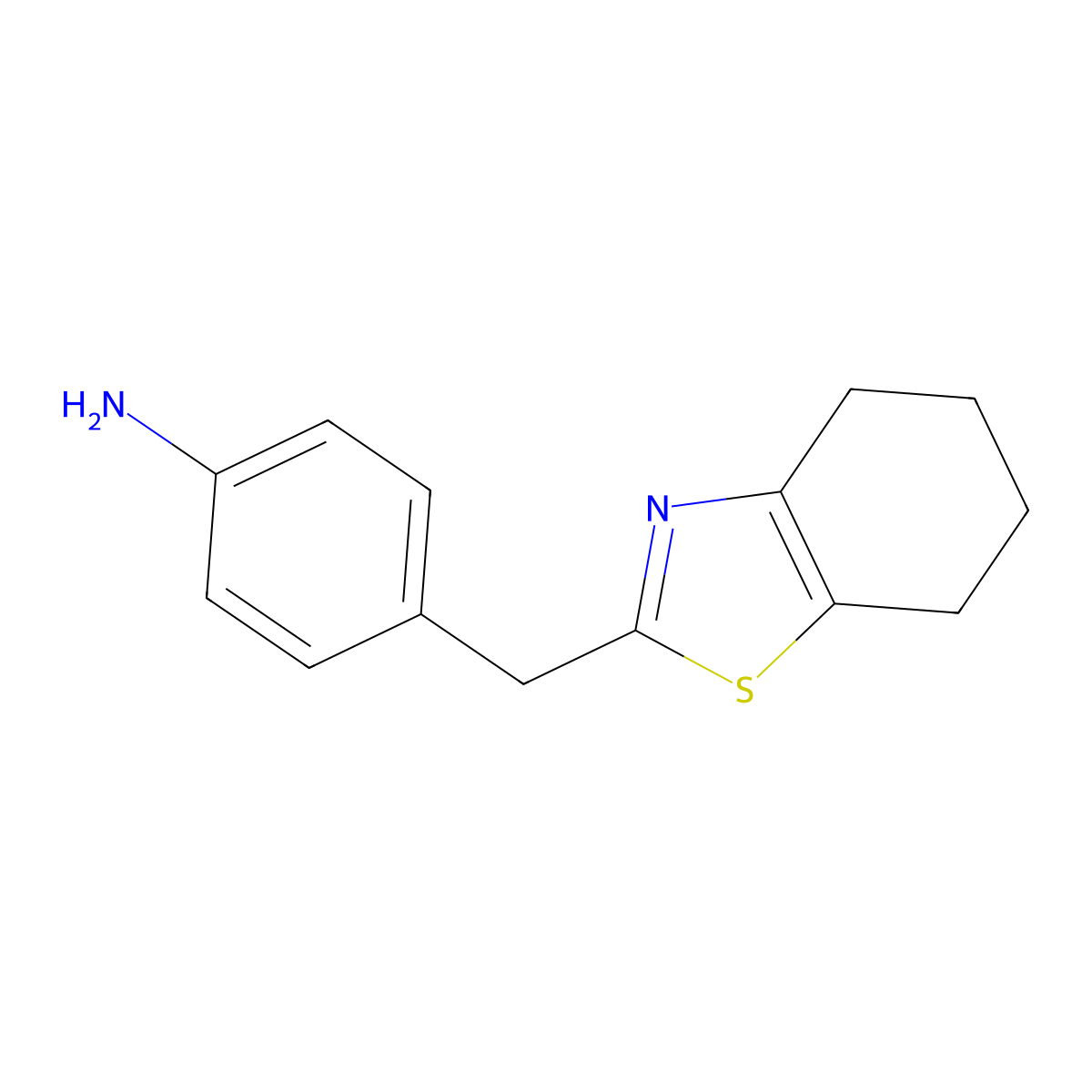 4-(4,5,6,7-Tetrahydro-1,3-benzothiazol-2-ylmethyl)aniline molecular structure, CAS 689251-75-0