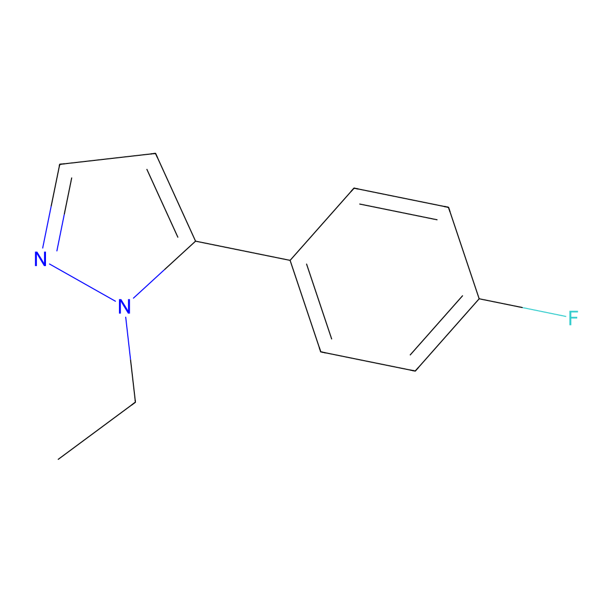 1-Ethyl-5-(4-fluorophenyl)-1H-pyrazole molecular structure, CAS 689251-76-1