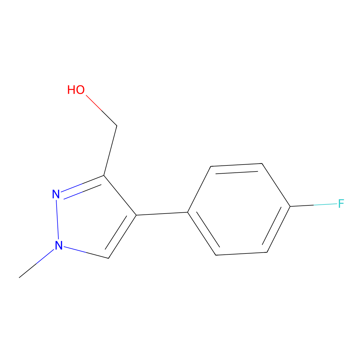 (4-(4-Fluorophenyl)-1-methyl-1H-pyrazol-3-yl)methanol molecular structure, CAS 689252-27-5