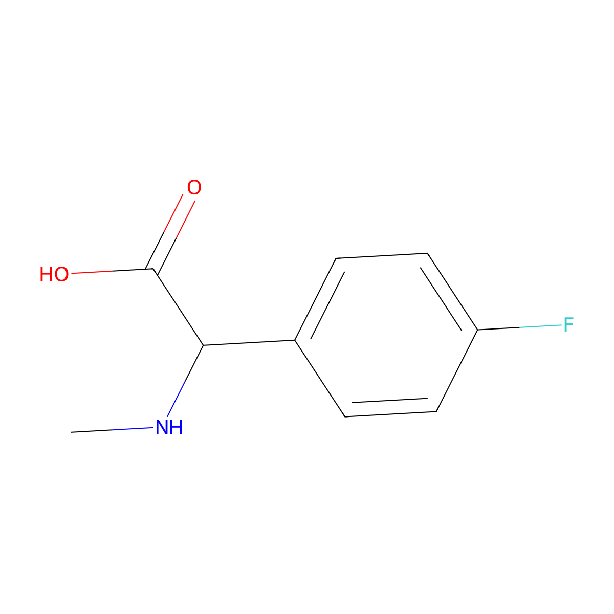 2-(4-Fluorophenyl)-2-(methylamino)acetic acid molecular structure, CAS 689254-66-8
