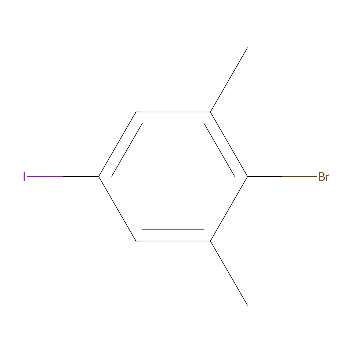 2-Bromo-5-iodo-1,3-dimethylbenzene molecular structure, CAS 689260-53-5