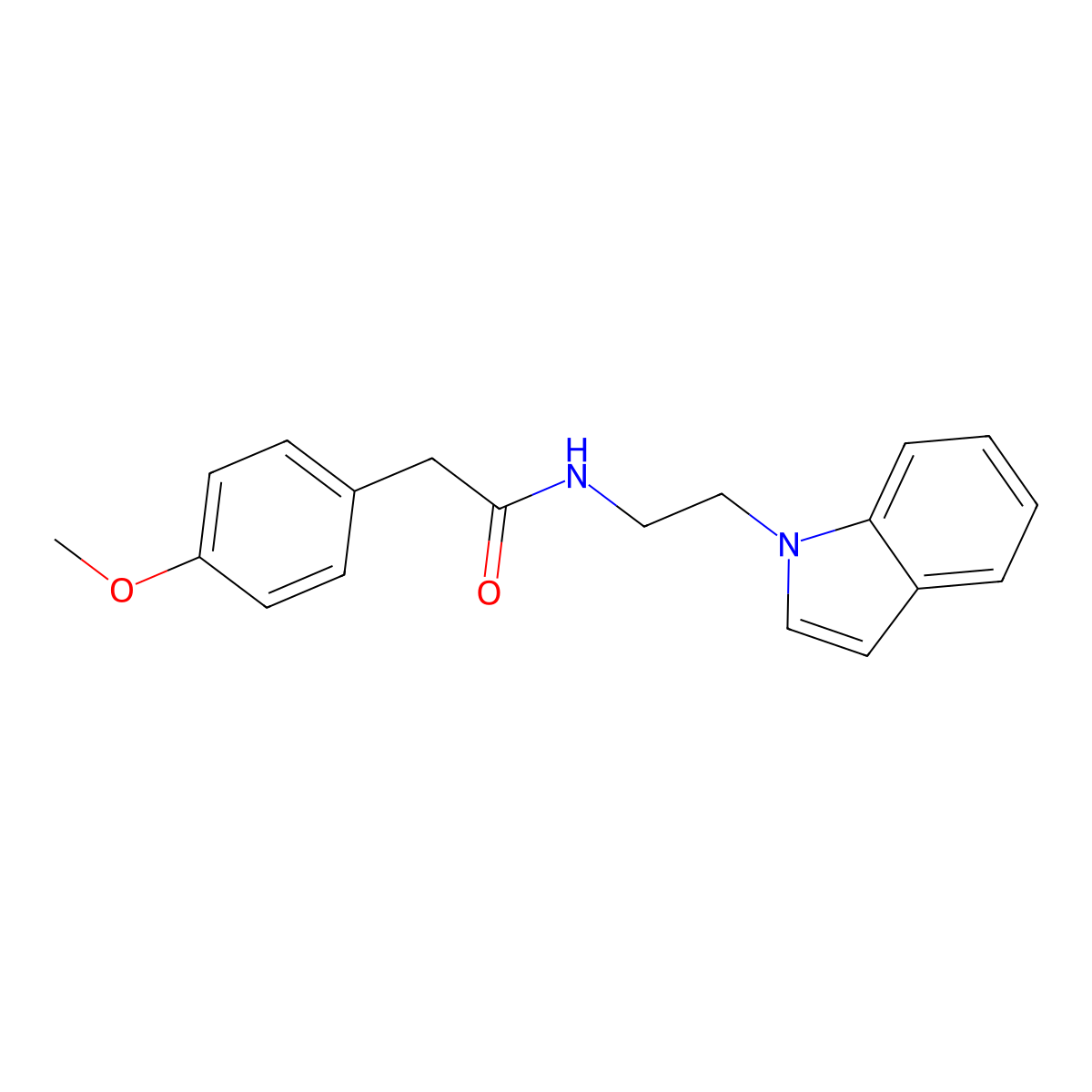 N-(2-indol-1-ylethyl)-2-(4-methoxyphenyl)acetamide molecular structure, CAS 689263-20-5