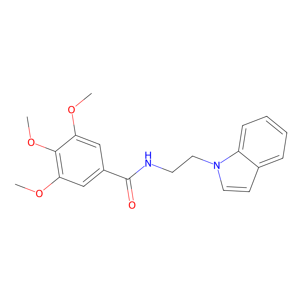N-[2-(1H-indol-1-yl)ethyl]-3,4,5-trimethoxybenzamide molecular structure, CAS 689263-23-8