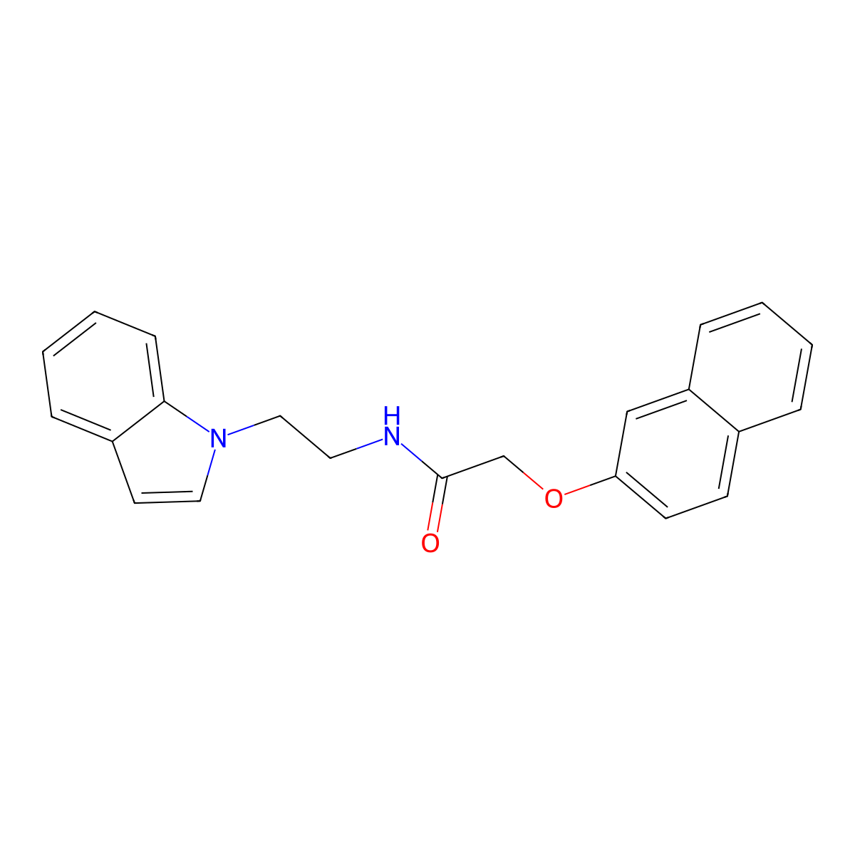 N-[2-(1H-indol-1-yl)ethyl]-2-(naphthalen-2-yloxy)acetamide molecular structure, CAS 689263-26-1