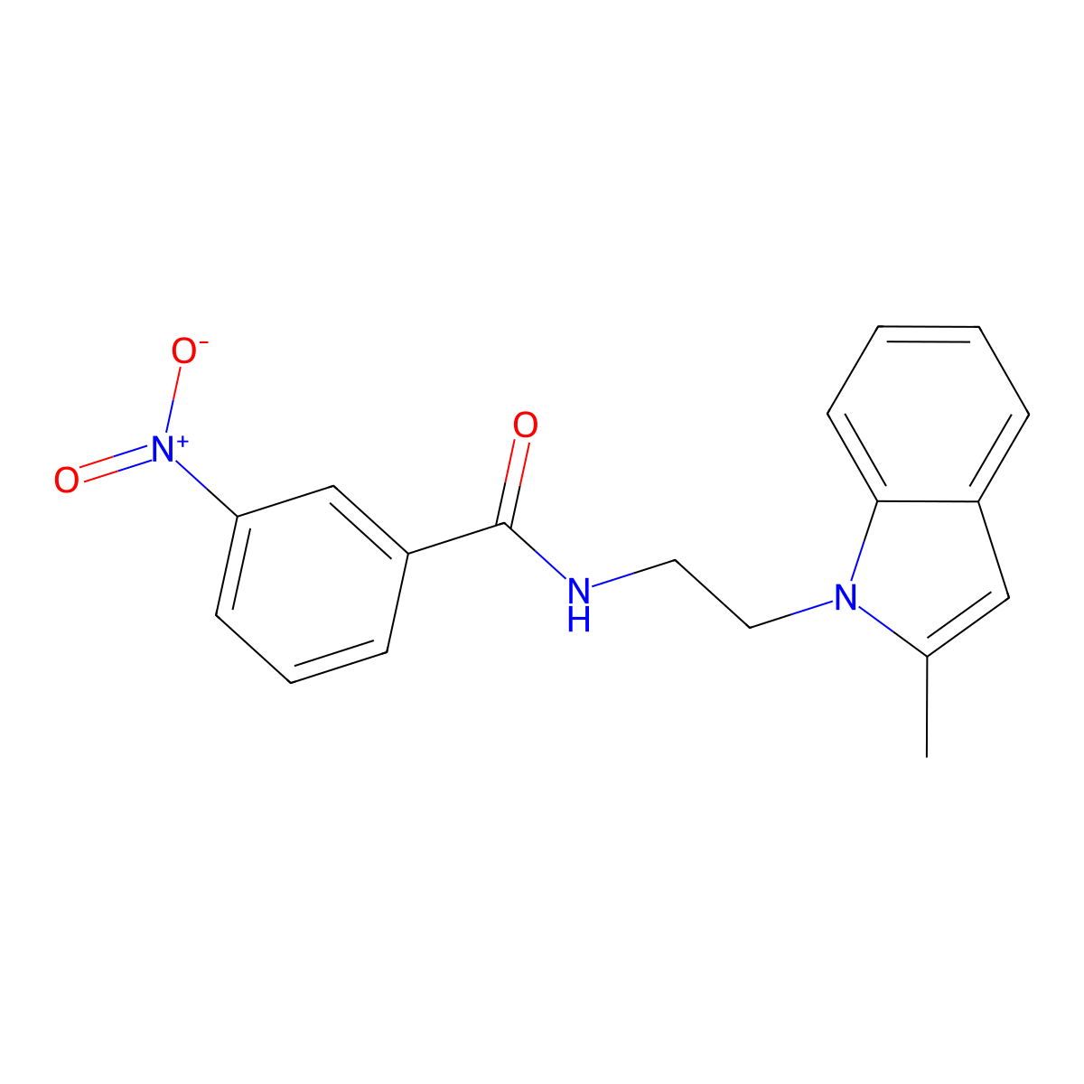 N-[2-(2-methylindol-1-yl)ethyl]-3-nitrobenzamide molecular structure, CAS 689264-44-6