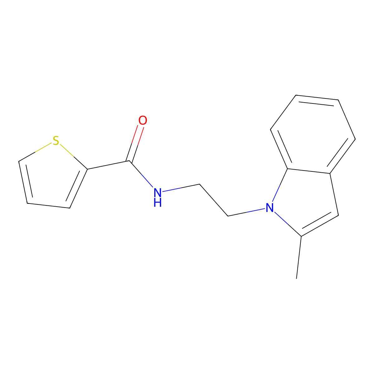 N-[2-(2-methylindol-1-yl)ethyl]thiophene-2-carboxamide molecular structure, CAS 689264-66-2