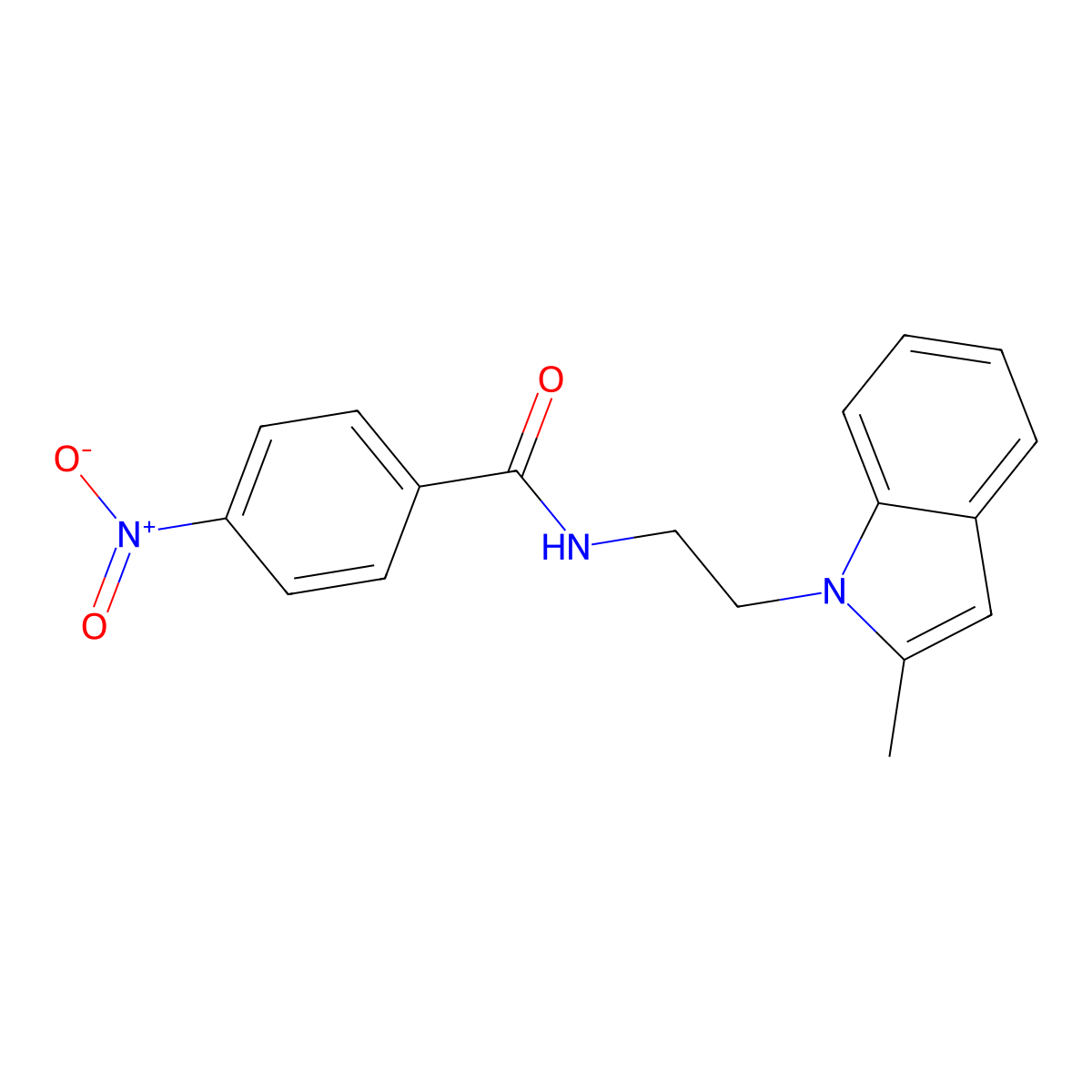 N-[2-(2-methyl-1H-indol-1-yl)ethyl]-4-nitrobenzamide molecular structure, CAS 689264-78-6