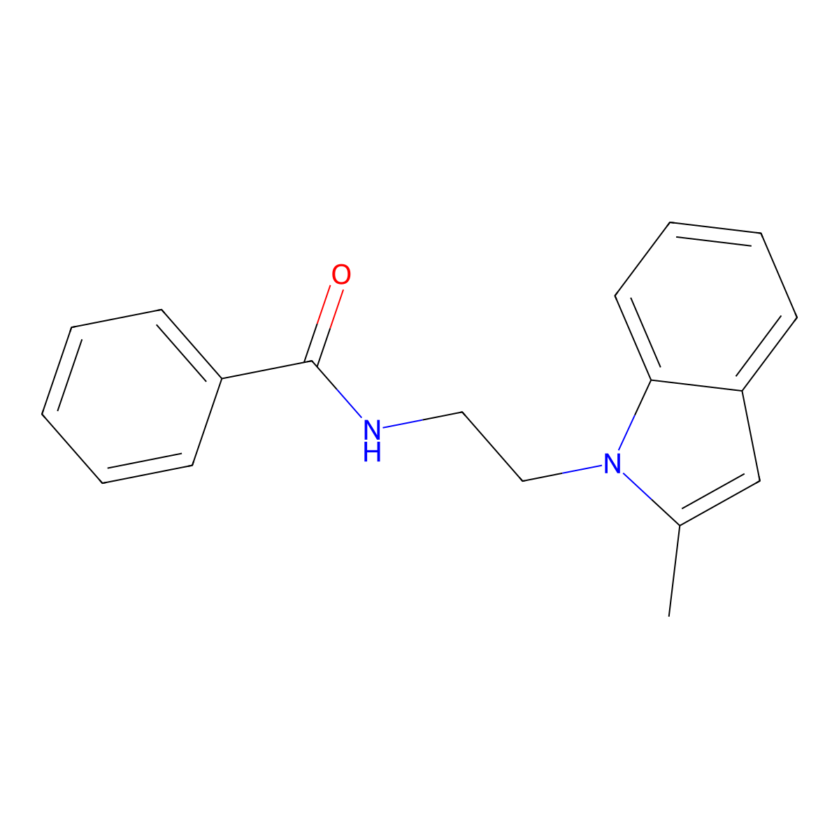 N-[2-(2-methyl-1-indolyl)ethyl]benzamide molecular structure, CAS 689264-80-0