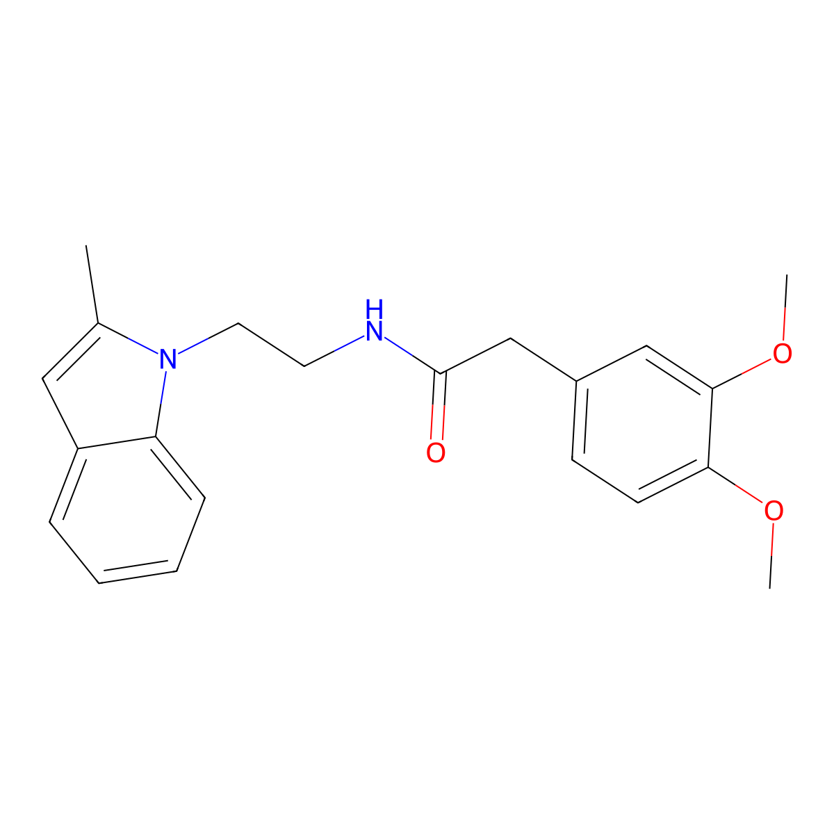 2-(3,4-dimethoxyphenyl)-N-[2-(2-methylindol-1-yl)ethyl]acetamide molecular structure, CAS 689264-92-4