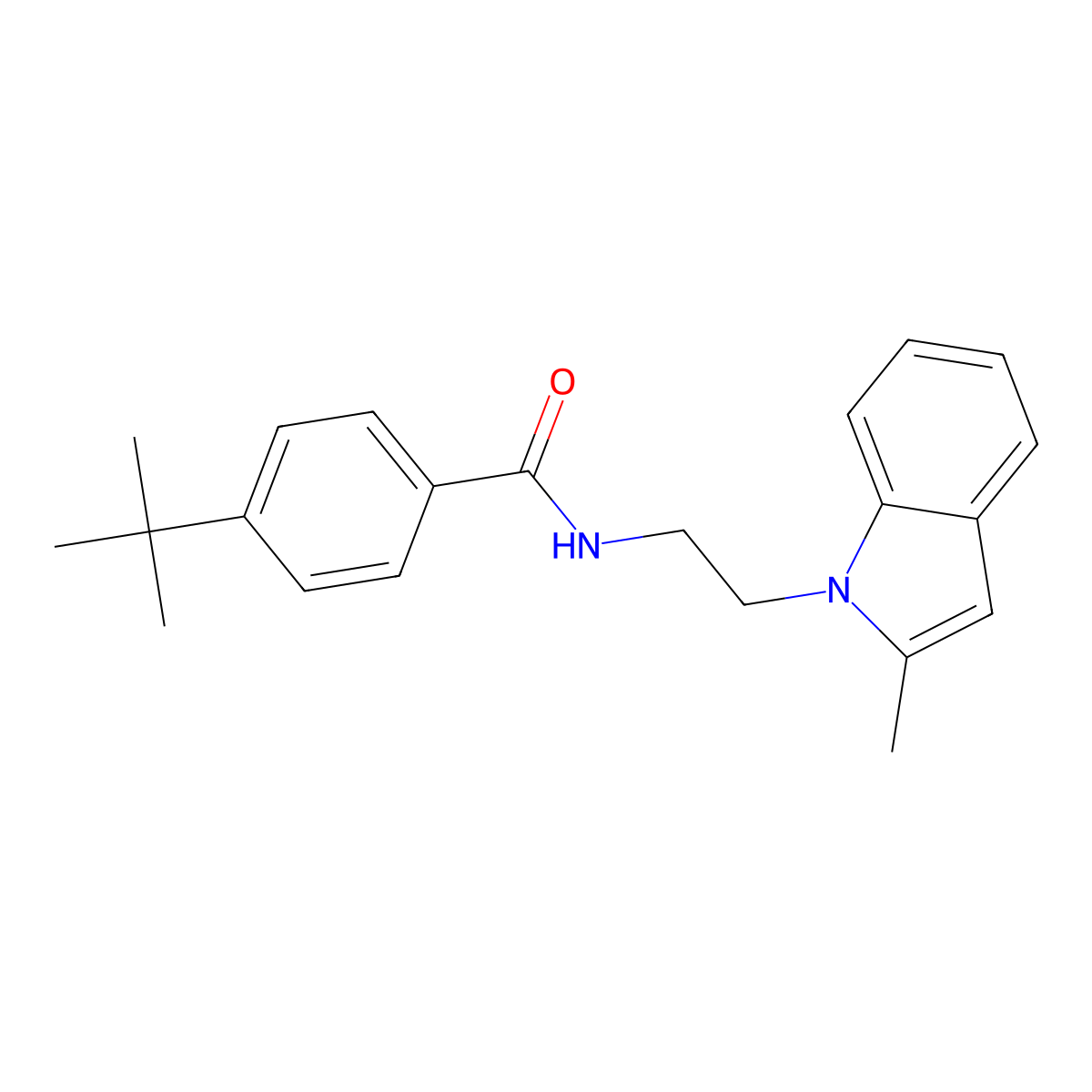 4-tert-butyl-N-[2-(2-methyl-1H-indol-1-yl)ethyl]benzamide molecular structure, CAS 689264-98-0