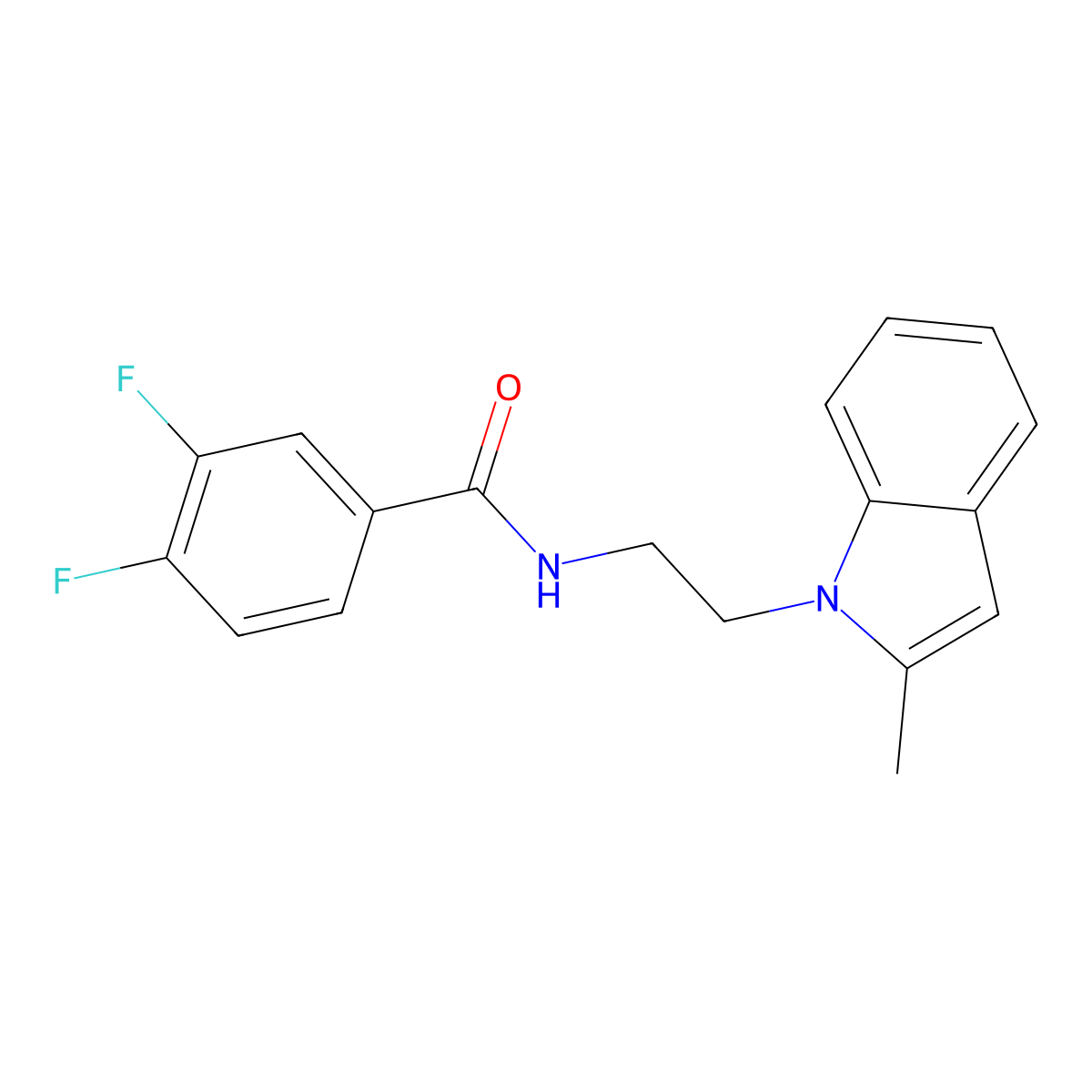 3,4-difluoro-N-[2-(2-methyl-1H-indol-1-yl)ethyl]benzamide molecular structure, CAS 689265-17-6