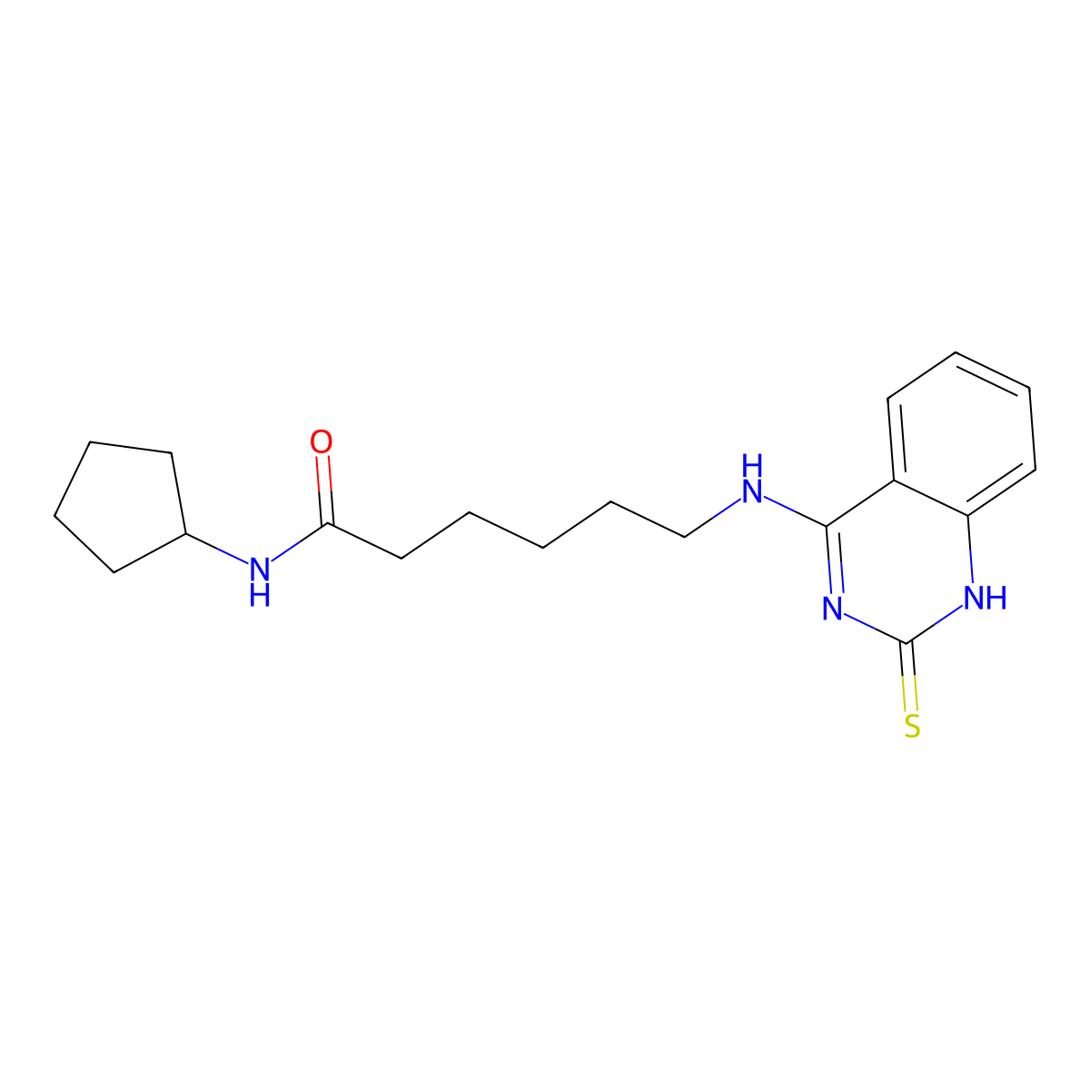 N-cyclopentyl-6-[(2-sulfanylidene-1H-quinazolin-4-yl)amino]hexanamide molecular structure, CAS 689266-46-4