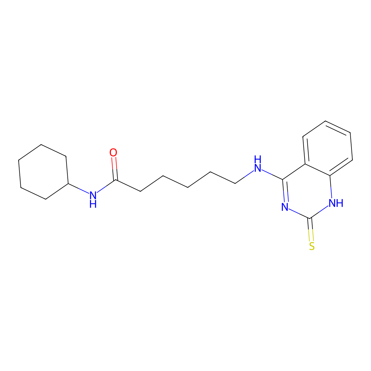 N-cyclohexyl-6-[(2-sulfanylidene-1H-quinazolin-4-yl)amino]hexanamide molecular structure, CAS 689266-48-6